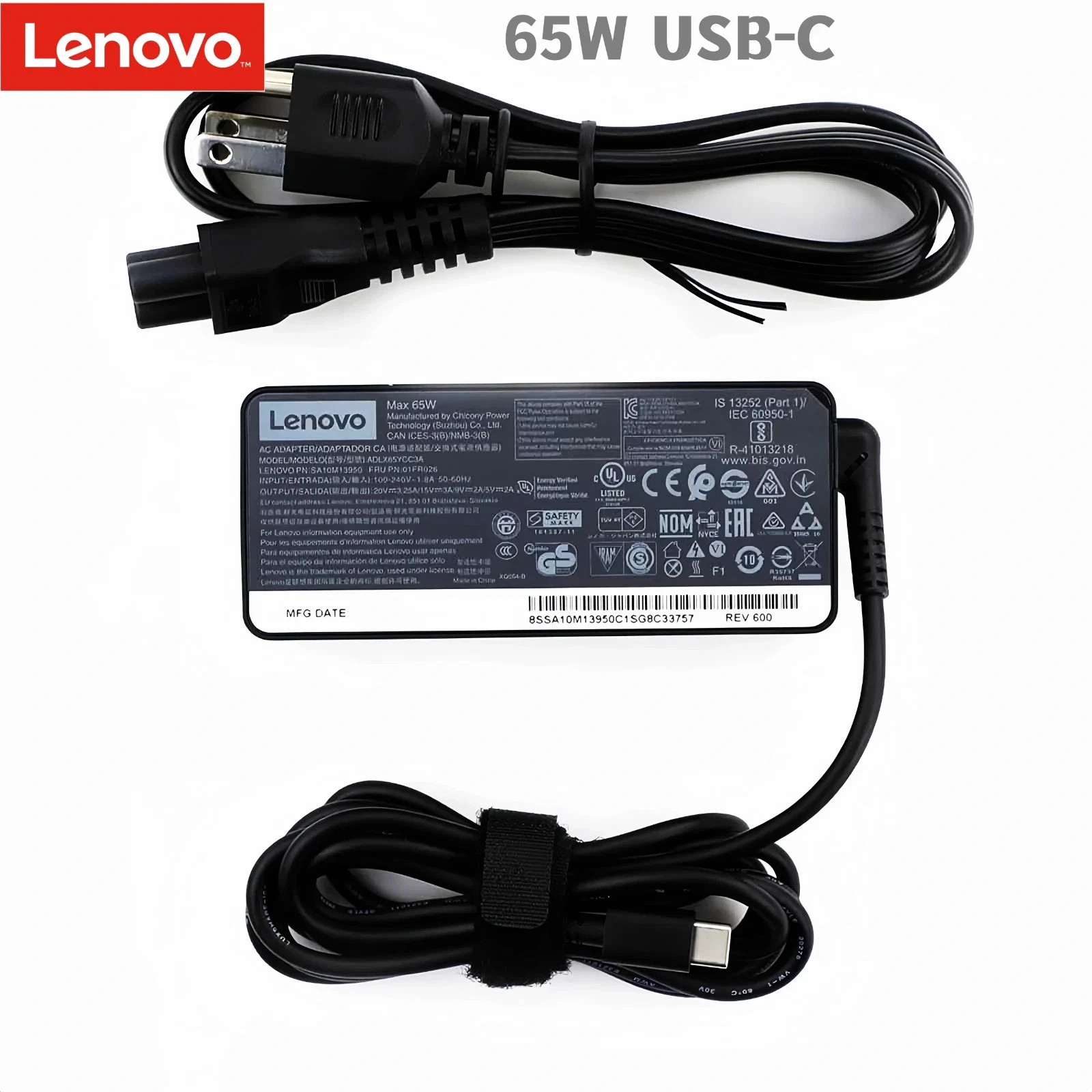 Lot Genuine 65W USB-C Type-C Lenovo Adapter Charger ADLX65YDC2A ThinkPad Yoga US
