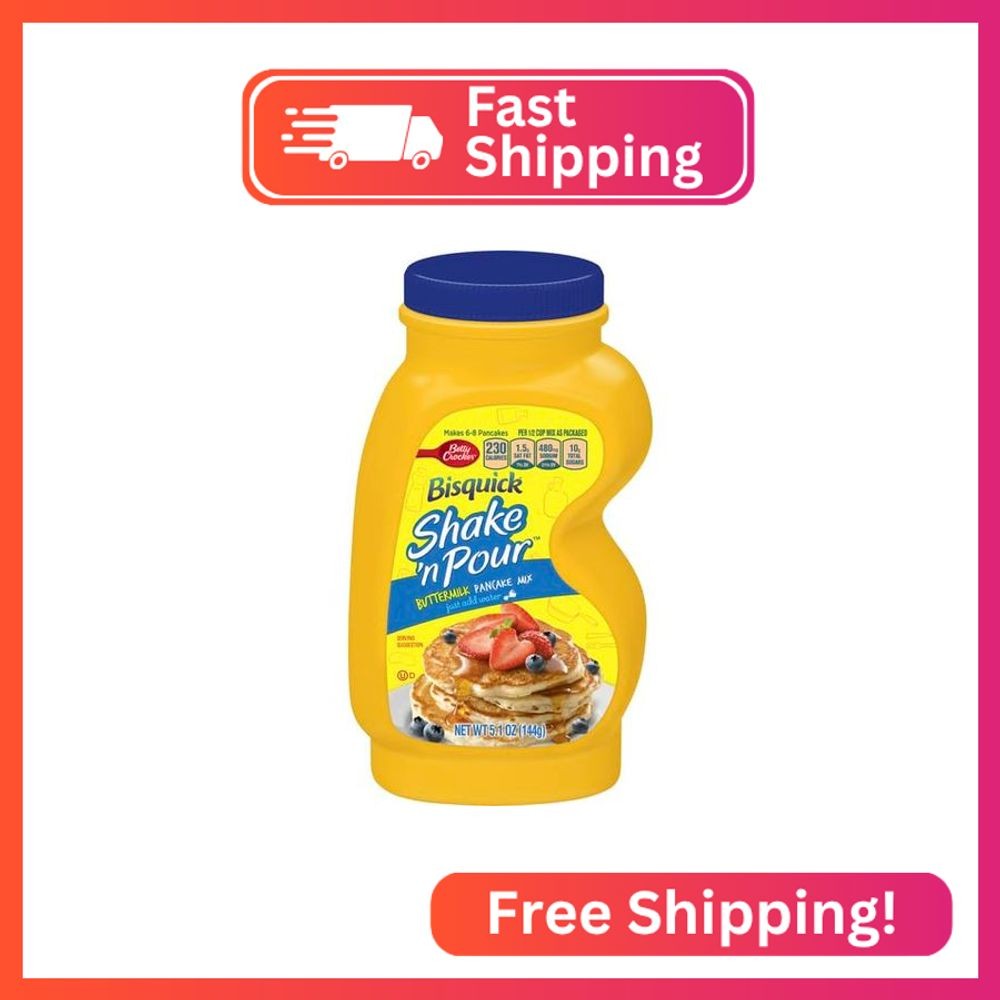 Bisquick Shake'N Pour Buttermilk Pancake Mix, 5.1- ounce Containers (Pack of 6)
