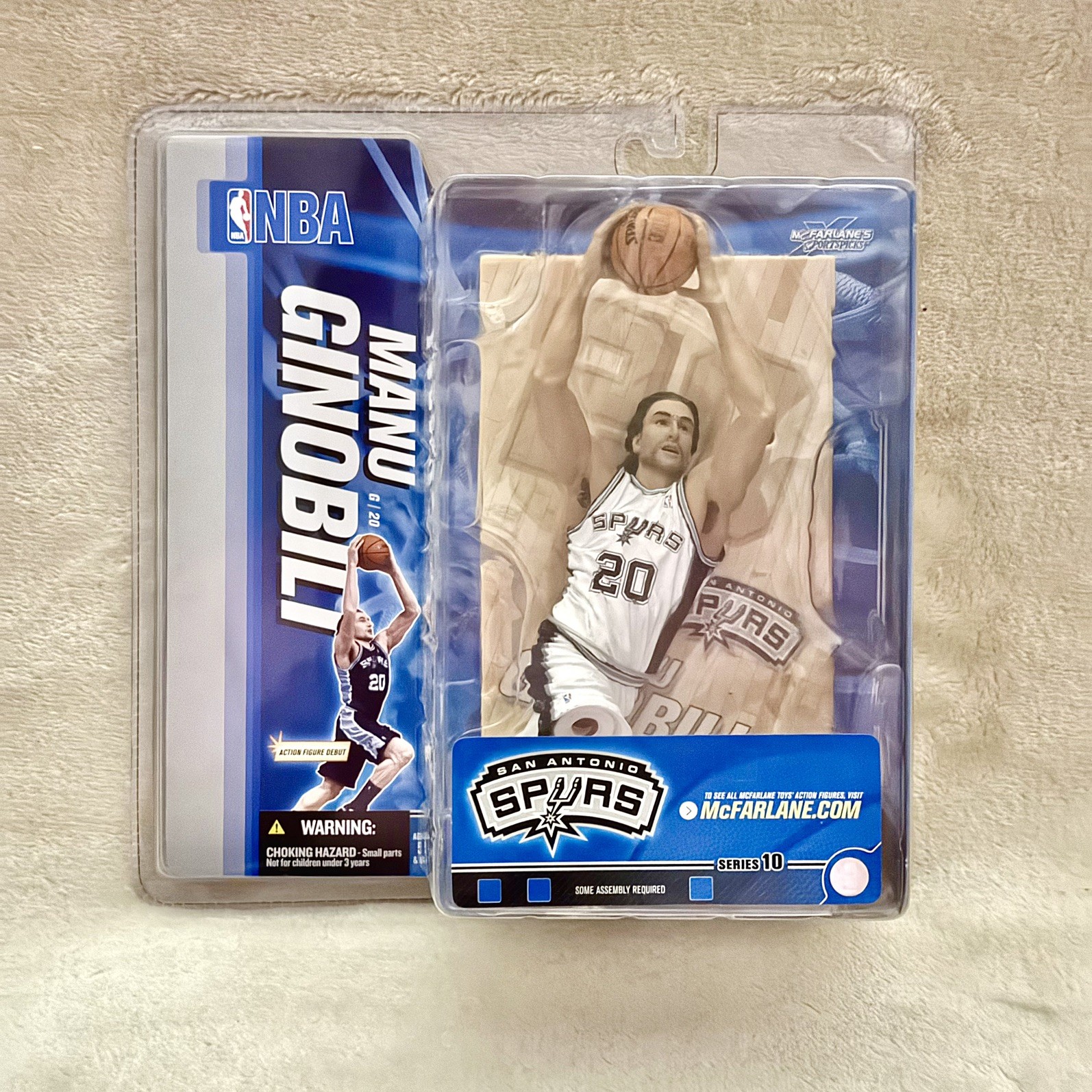 McFarlane NBA Sportspicks MANU GINOBILI Series 10 CHASE white  Jersey Spurs New