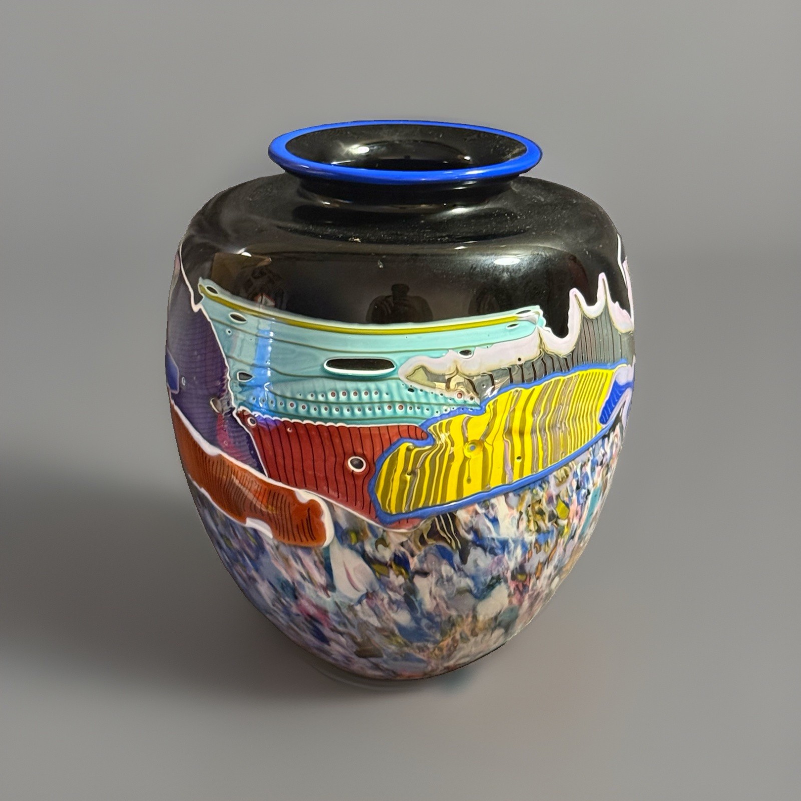 Vintage Studio Art Glass Vase Signed Peter Ridabock Vintage Studio Art Glass Vase Signed Peter Ridabock