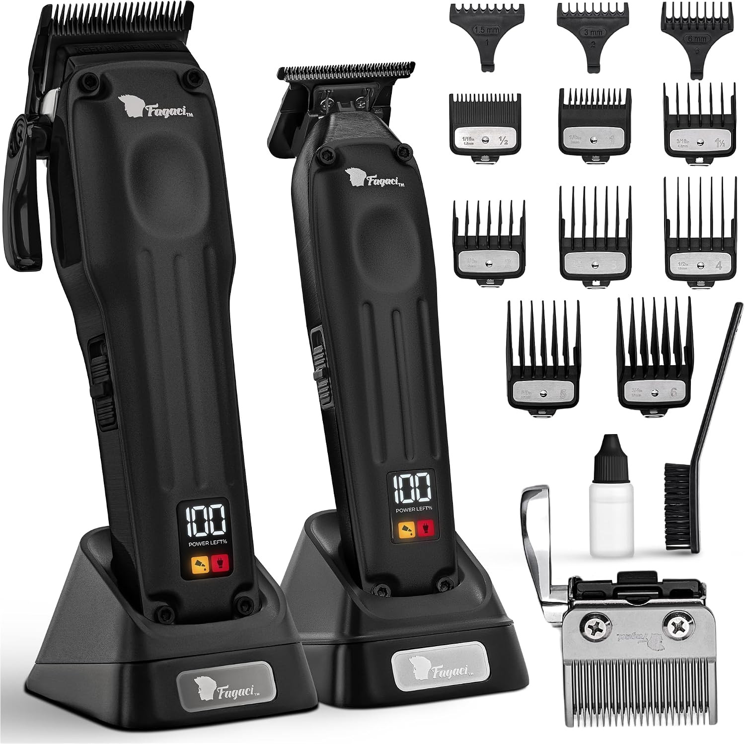 Professional Hair Clippers for Men, Cordless Trimmer Barber Kit(11)