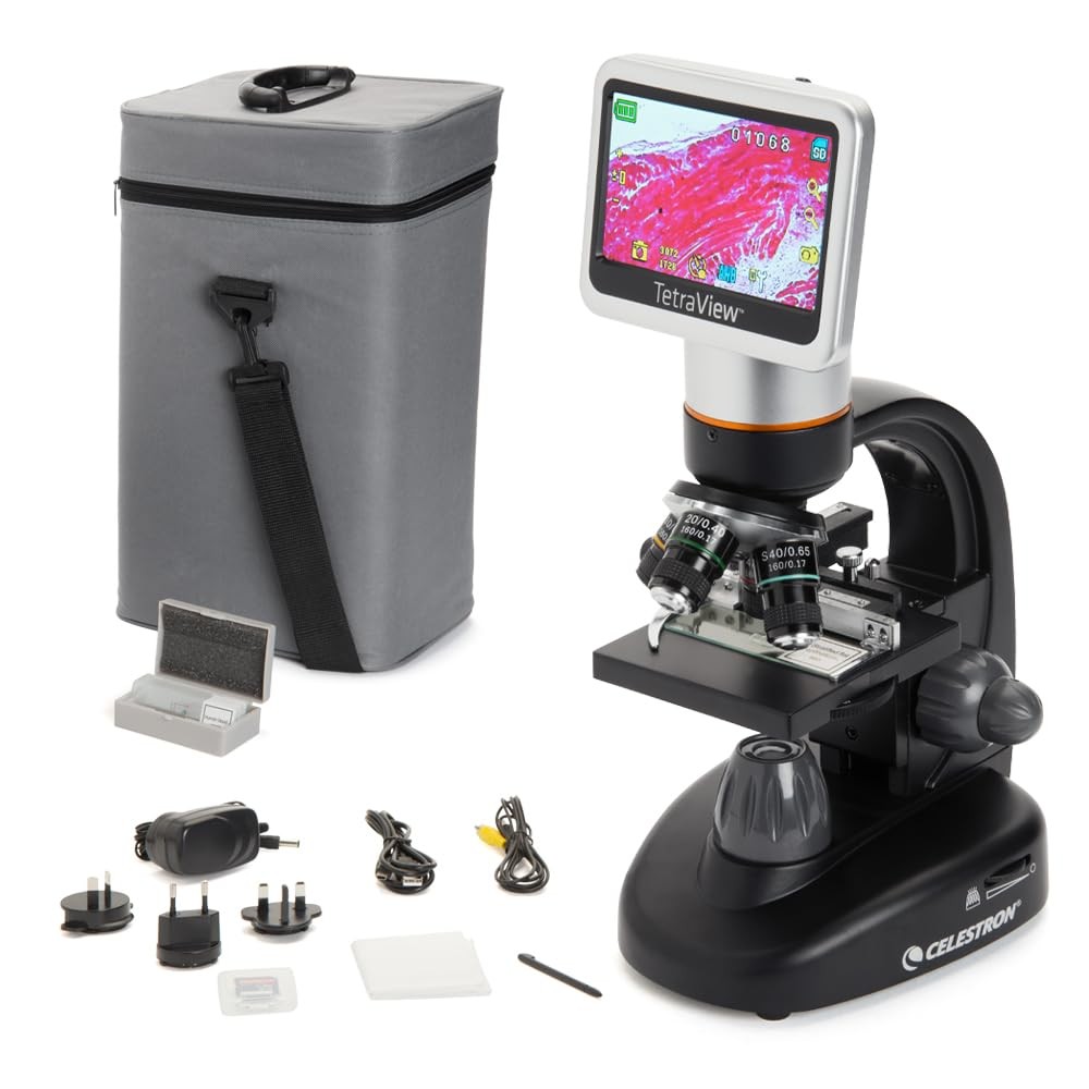 Celestron TetraView LCD Digital Microscope with 180° Swivel Screen
