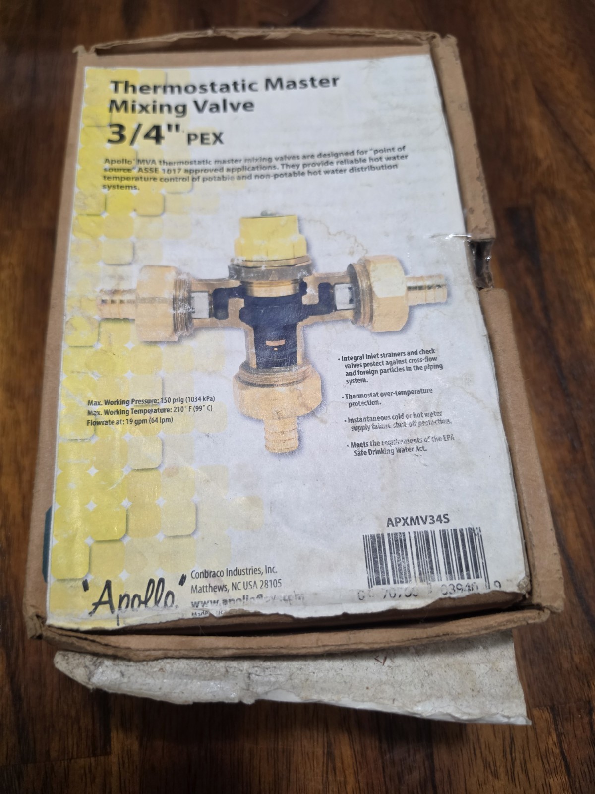 NEW Apollo Thermostatic Master Mixing Valve 3/4