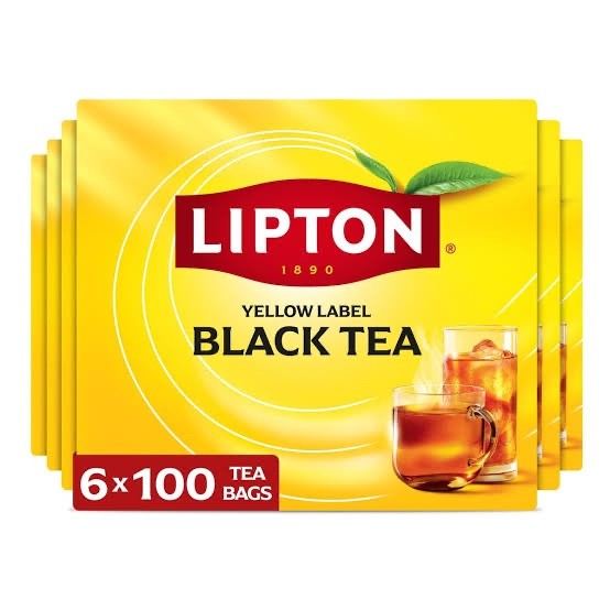 Lipton Black Tea Bags 600-Count Premium Breakfast Tea High Caffeine -6x100 bags