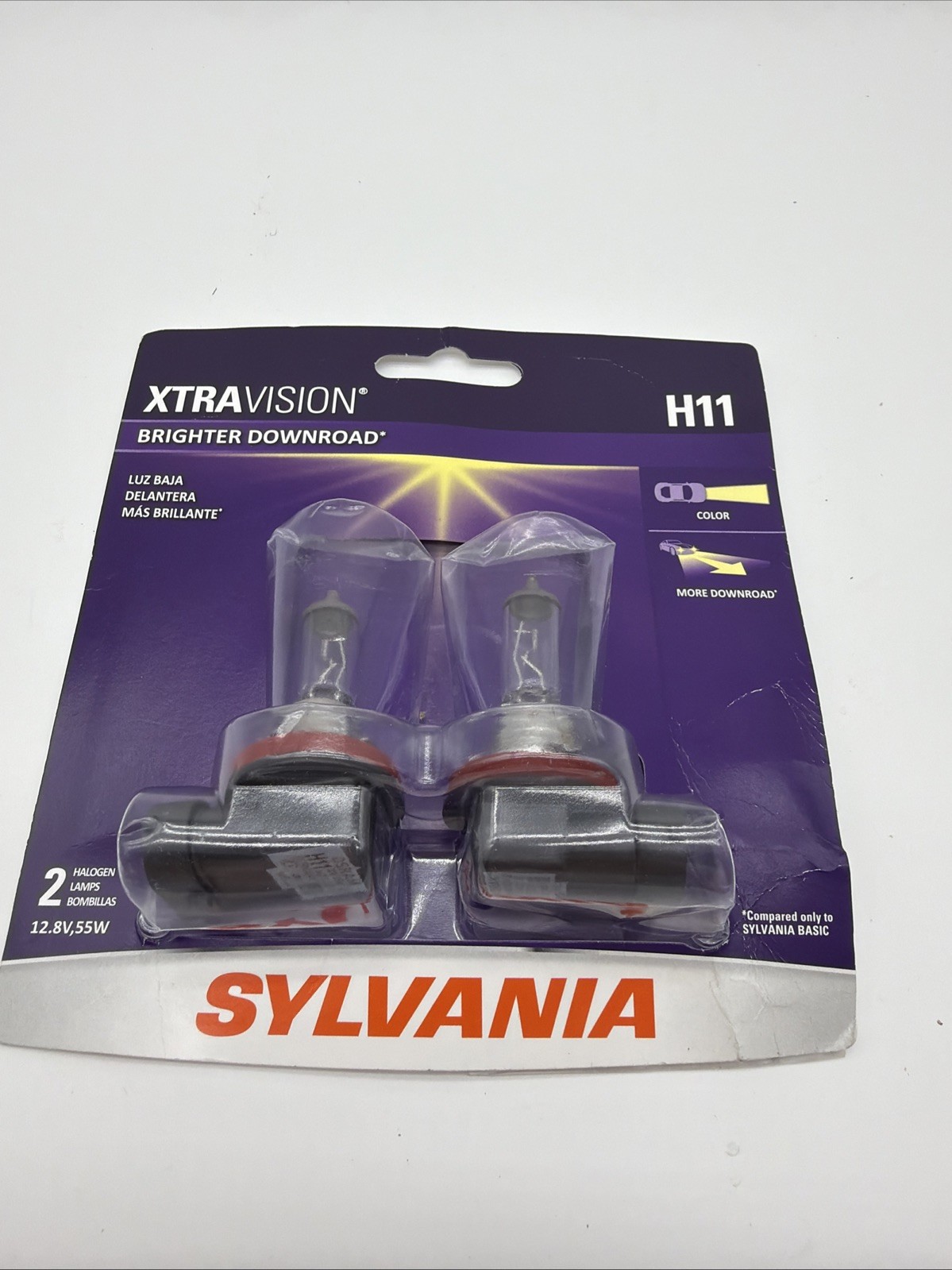 Sylvania H11 XtraVision Halogen Headlight Bulb (Pack of 2) - H11XV.2BP