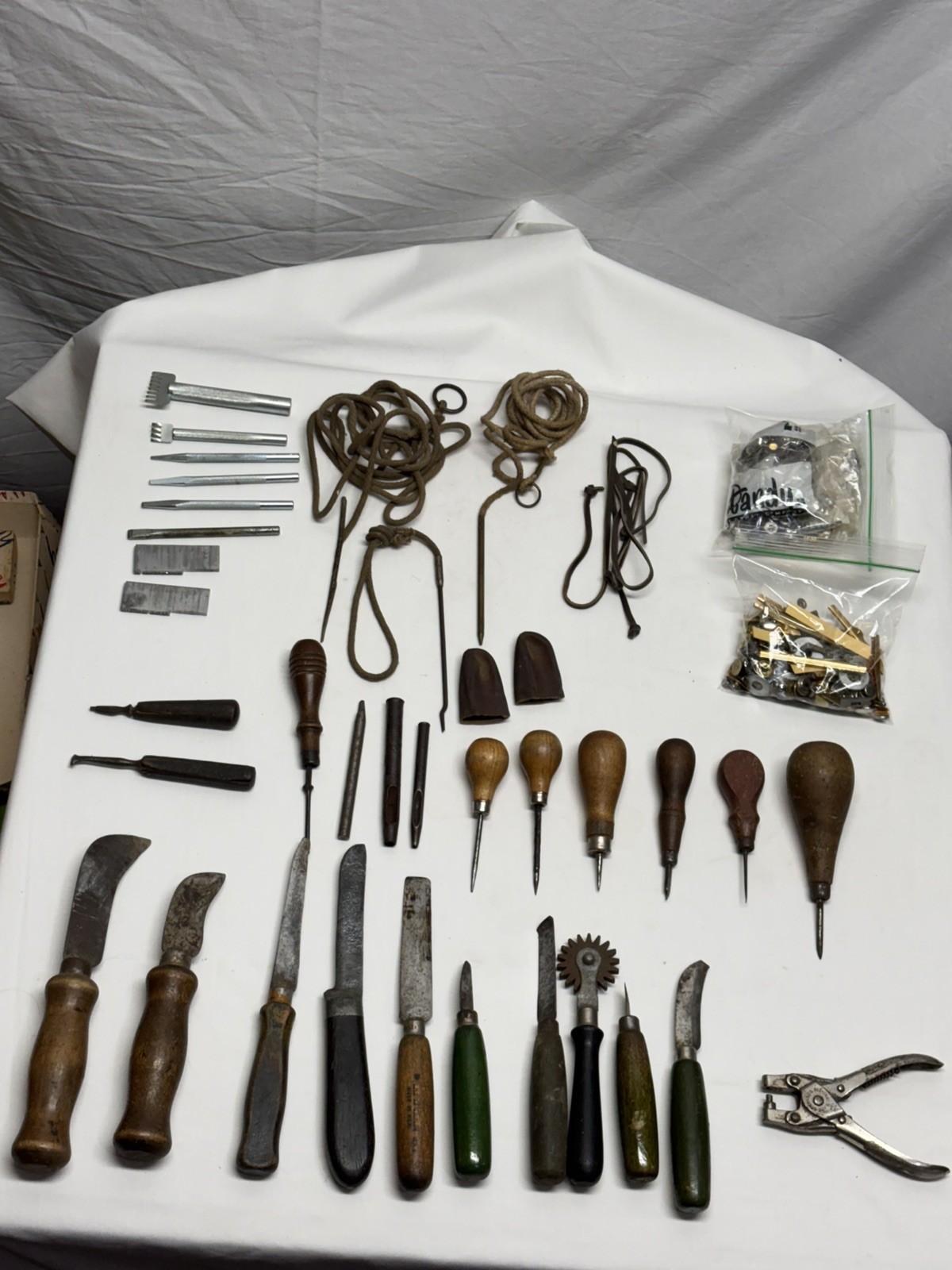 Vintage Antique Cobbler Leather Working Tools Assorted Lot Cutting Awl Lip Knife