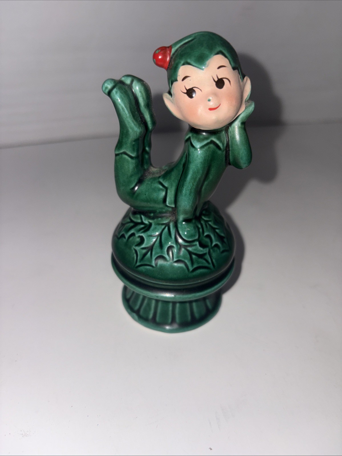 Vintage Inarco Japan Elf Pixie Figurine Sitting on Mushroom E2505 Vintage Inarco Japan Elf Pixie Figurine Sitting on Mushroom E2505