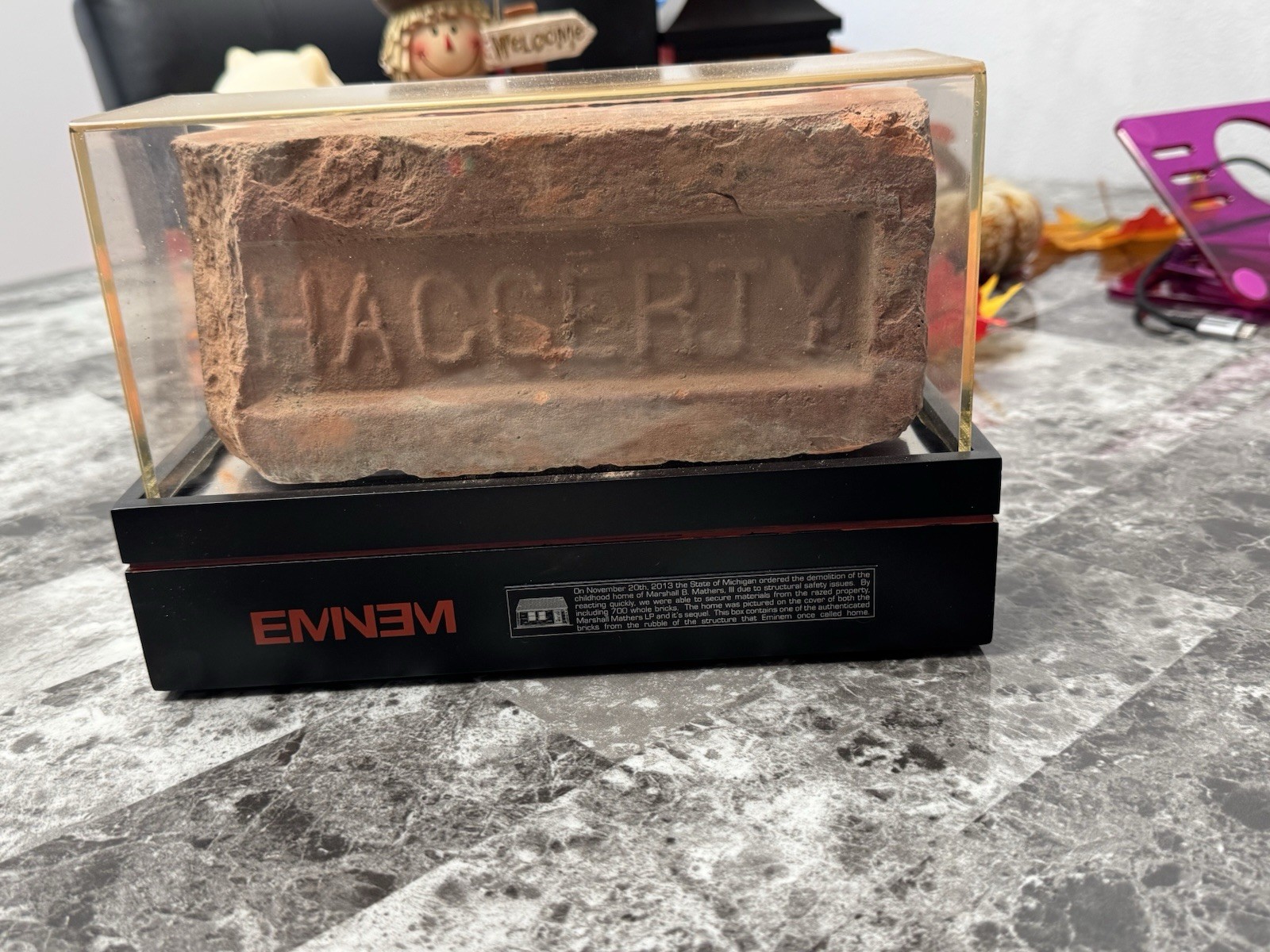 Eminem Brick Marshall Signed Autographed Cassette Wood Dog Tag SHADY 15 Jason Eminem Brick Marshall Signed Autographed Cassette Wood Dog Tag SHADY 15 Jason