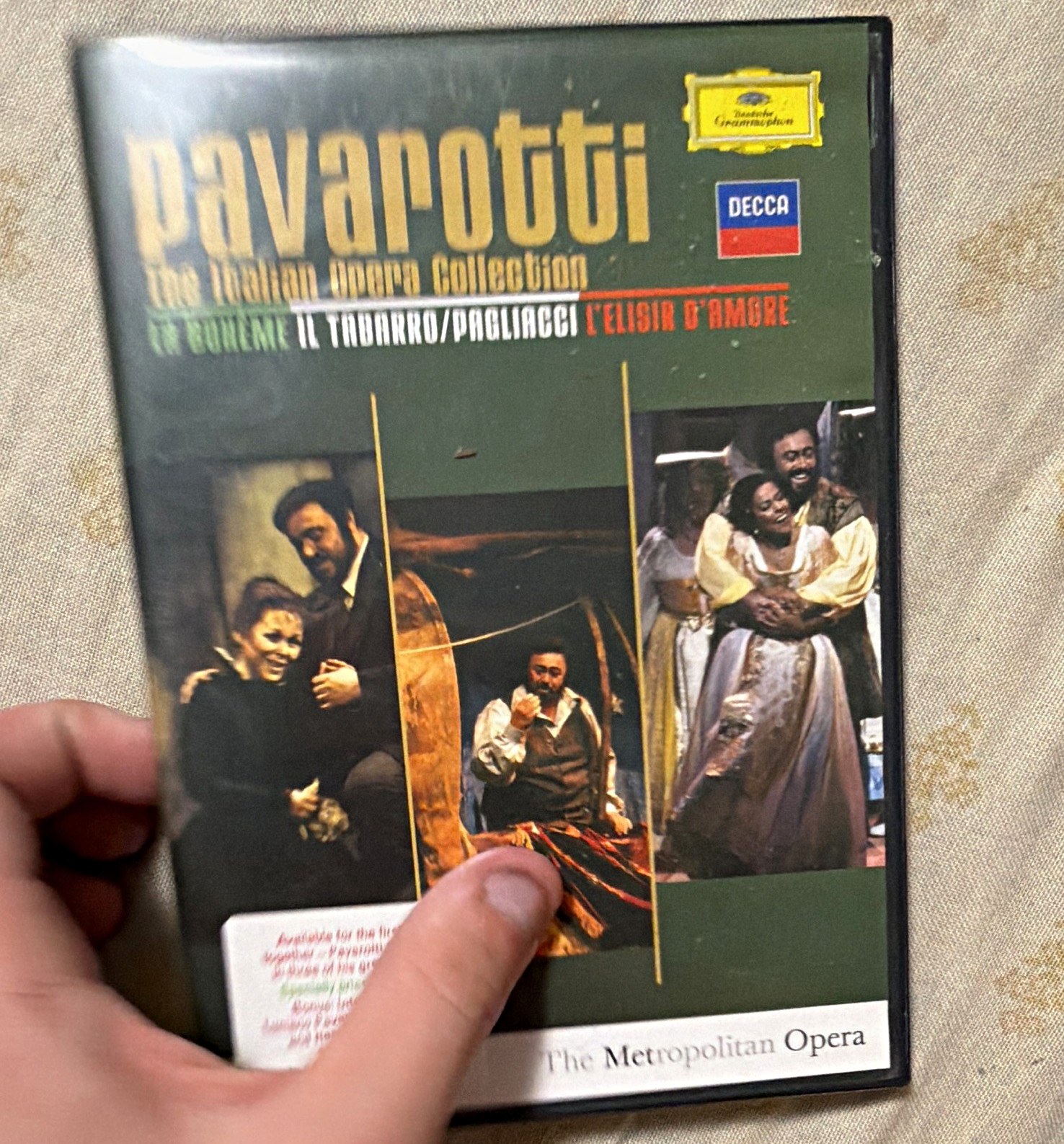 Luciano Pavarotti Italian Opera Collection 3-DVD Decca Region 0 PAL 1994 Luciano Pavarotti Italian Opera Collection 3-DVD Decca Region 0 PAL 1994