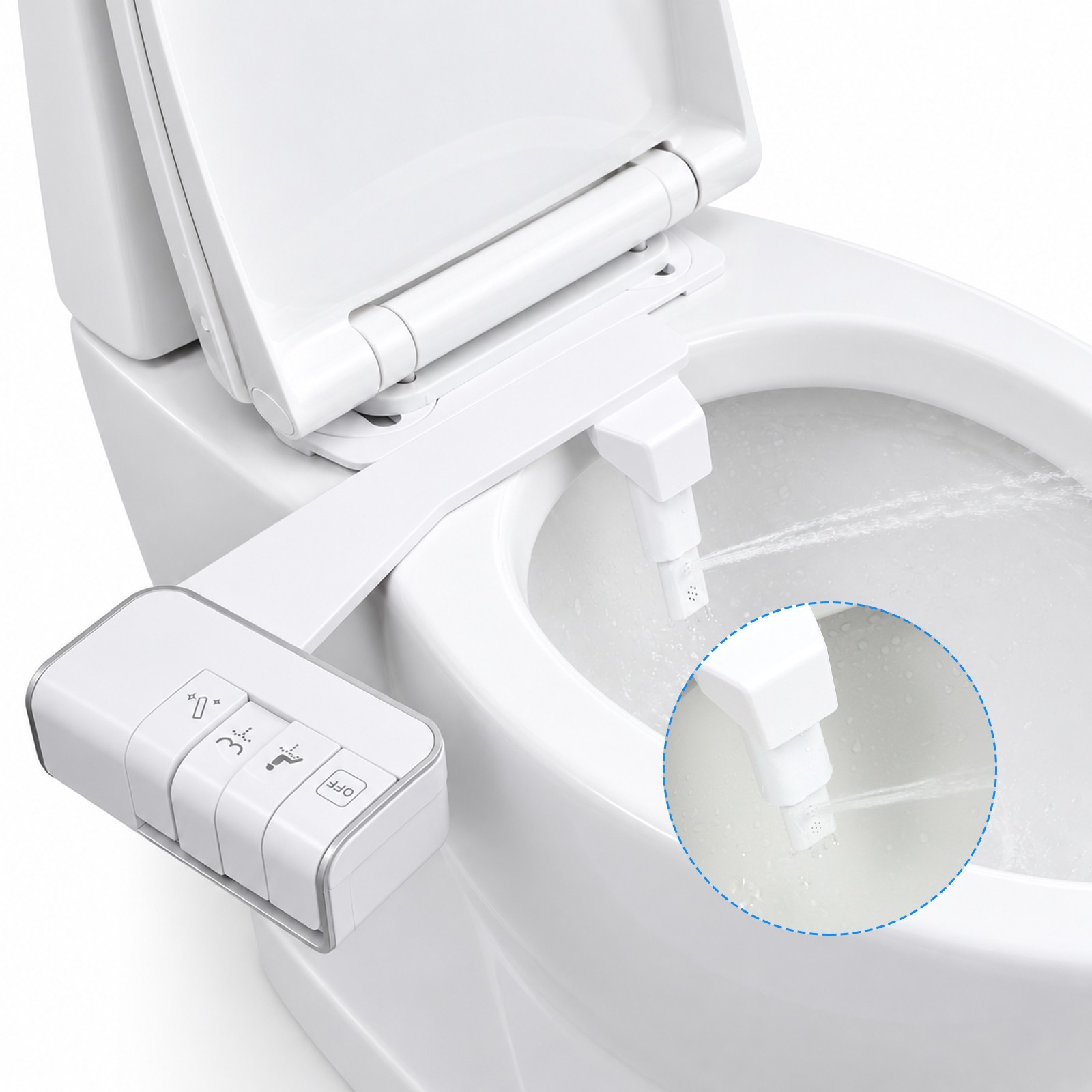 Bidet Fresh Water Spray Kit Non Electric Toilet Seat Attachment with Dual Nozzle Bidet Fresh Water Spray Kit Non Electric Toilet Seat Attachment with Dual Nozzle