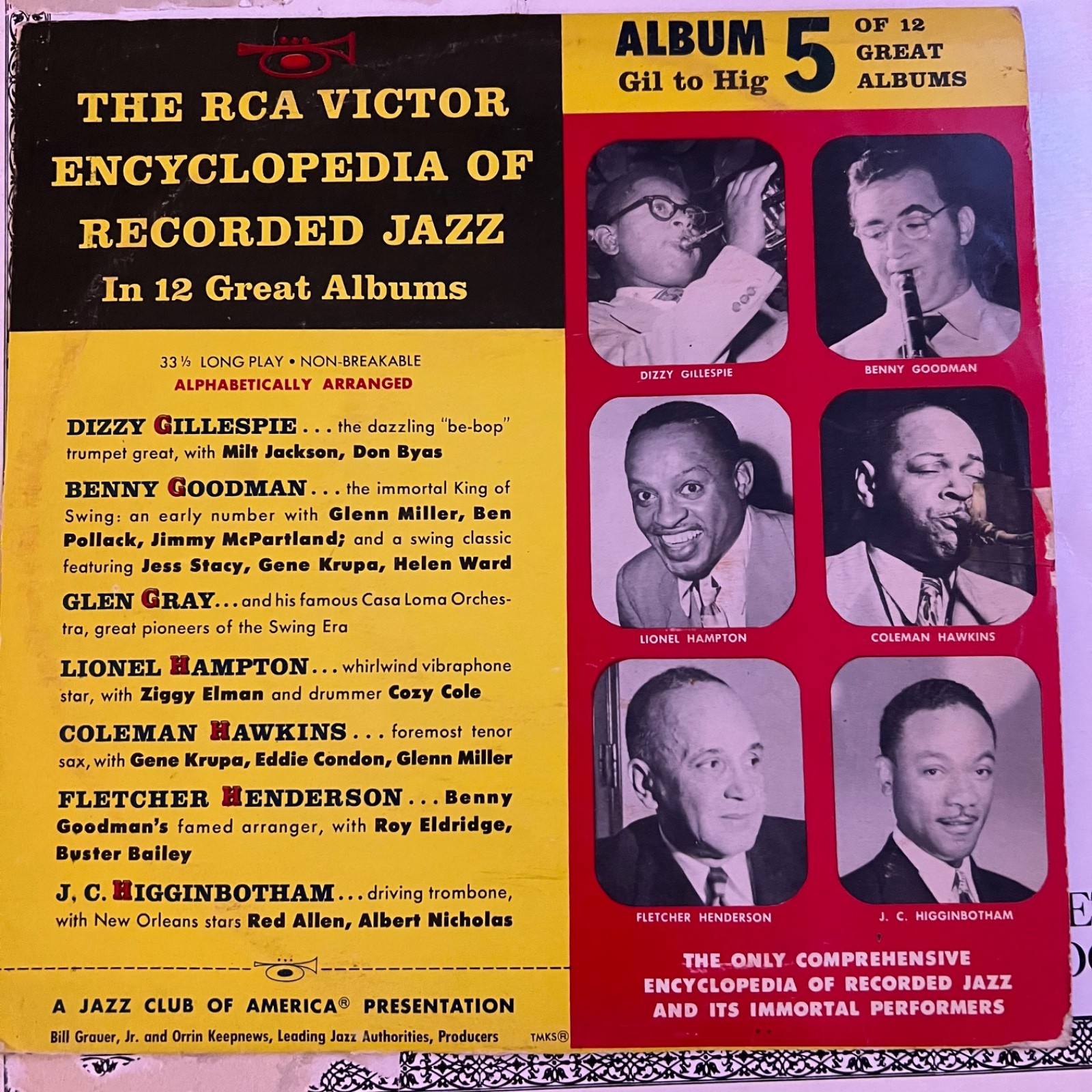 RCA Victor Encyclopedia Of Recorded Jazz Album 5, VG, Vinyl & Cover RCA Victor Encyclopedia Of Recorded Jazz Album 5, VG, Vinyl & Cover