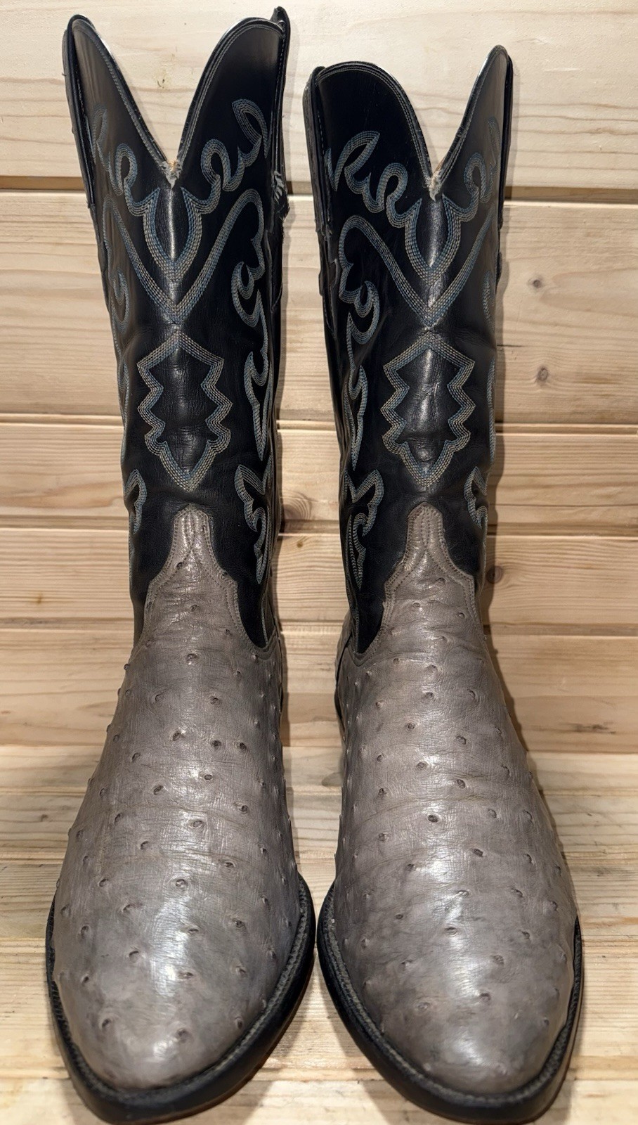 Vintage Lucchese Ostrich Exotic Western Cowboy Boots 11 D Vintage Lucchese Ostrich Exotic Western Cowboy Boots 11 D
