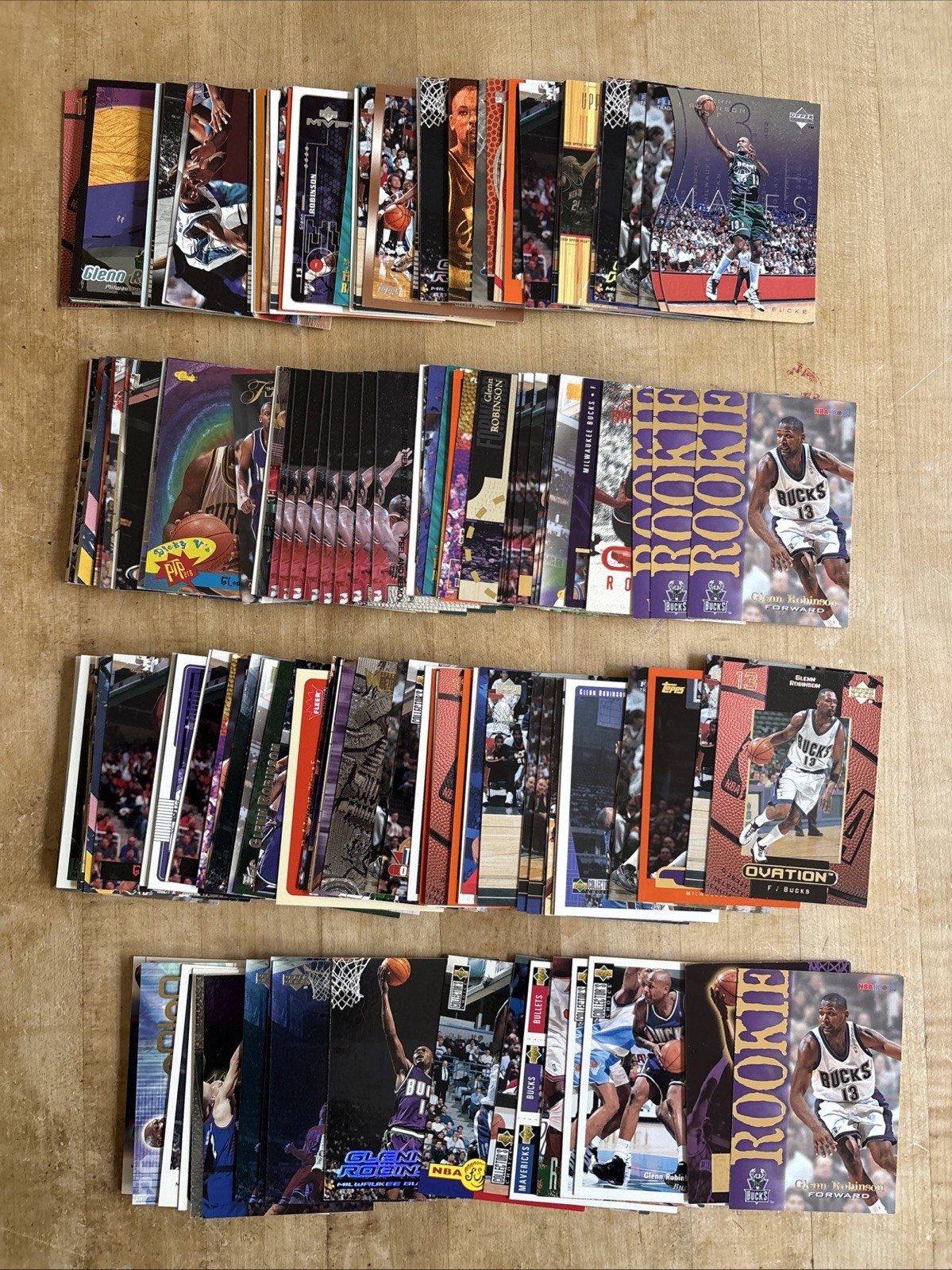 Lot Of (168) Glenn Robinson Cards, Bucks - Upper Deck Topps Fleer NBA Hoops