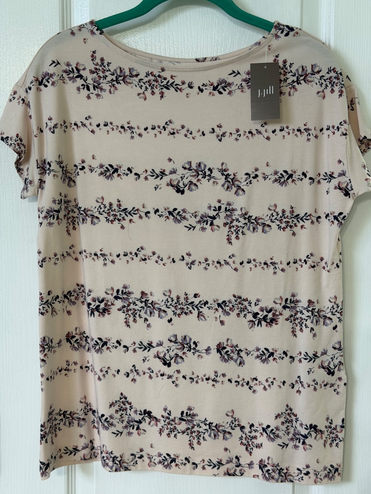 J.Jill Luxe Supima Short Sleeve Tee  SZ  XS Color  PPink Flos NWT F/S
