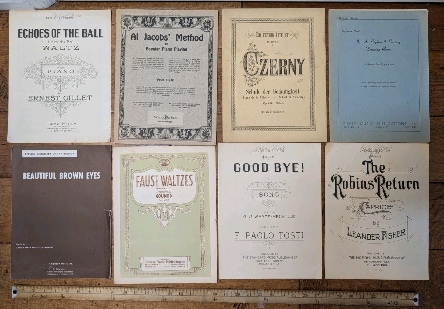 Lot 8 Vintage Piano Sheet Music Books Carl Czerny Al Jacobs Faust Walzes Gillet 