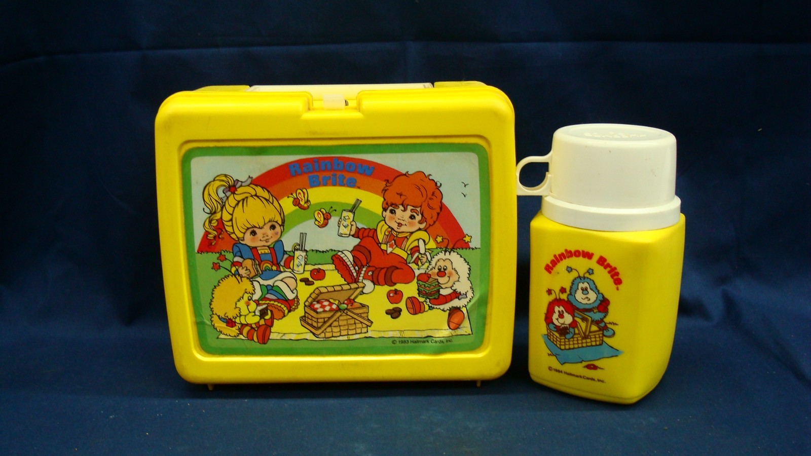 Vintage 1983 Thermos Yellow Rainbow Brite Plastic Lunchbox & Thermos Set Vintage 1983 Thermos Yellow Rainbow Brite Plastic Lunchbox & Thermos Set