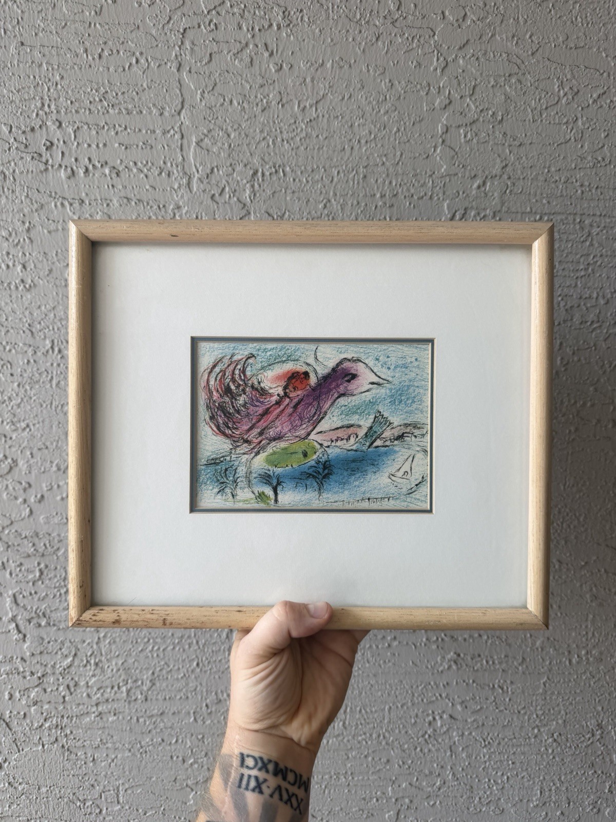 Vintage Marc Chagall, La Baie (The Bay), Lithograph Print Framed