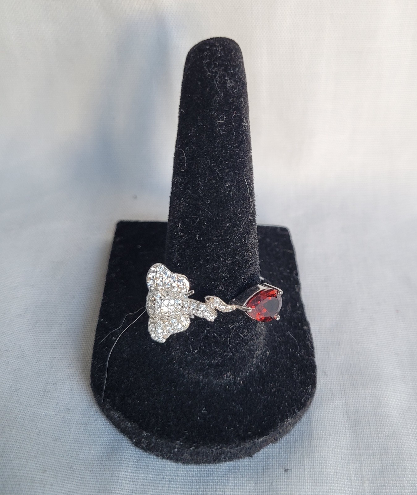 925 Sterling Silver Ring Pear Mozambique Garnet 8x6mm Gemstone Jewelry Size 9