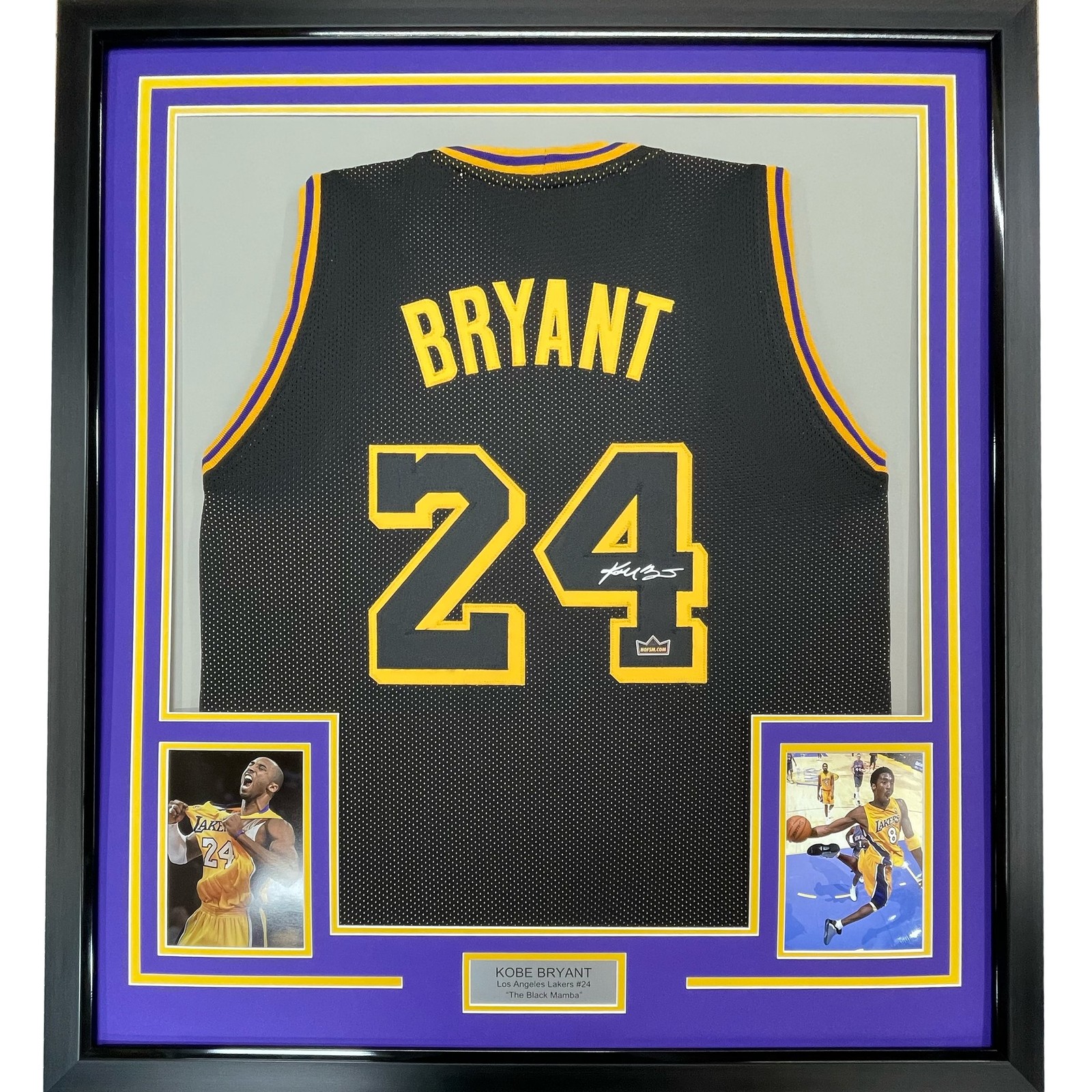 Framed Facsimile Autographed Kobe Bryant 35x39 #24 Reprint Auto Jersey