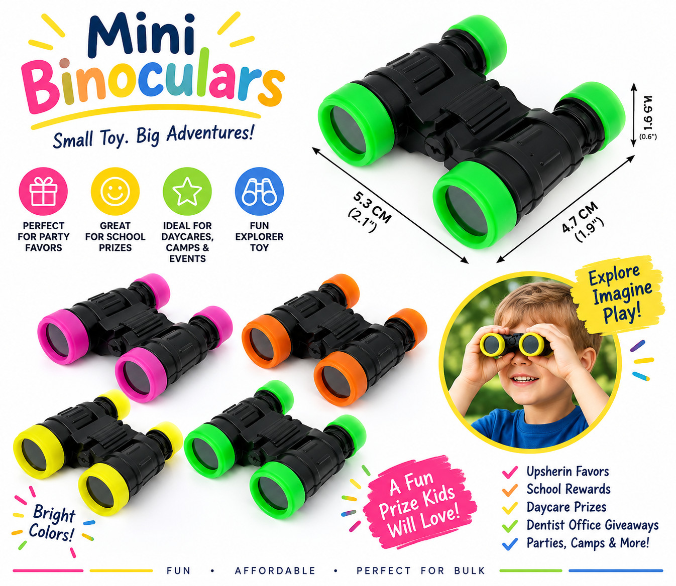 Mini Binoculars Kids Toy Bulk School Prizes Daycare Party Favors Upsherin