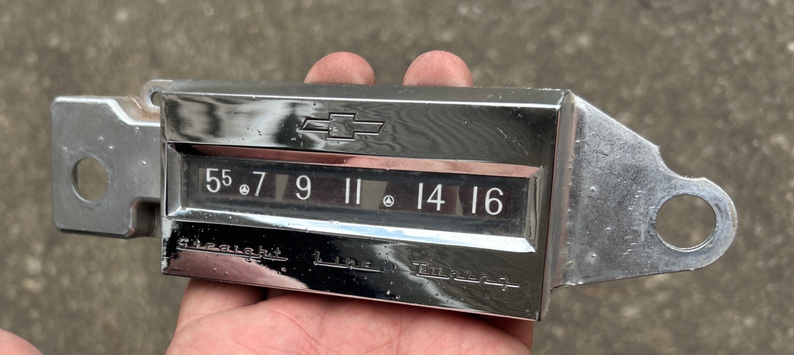 1961 1962 Chevy Impala Bel-Air OEM GM Chrome Bezel Straight Line Tuning Radio