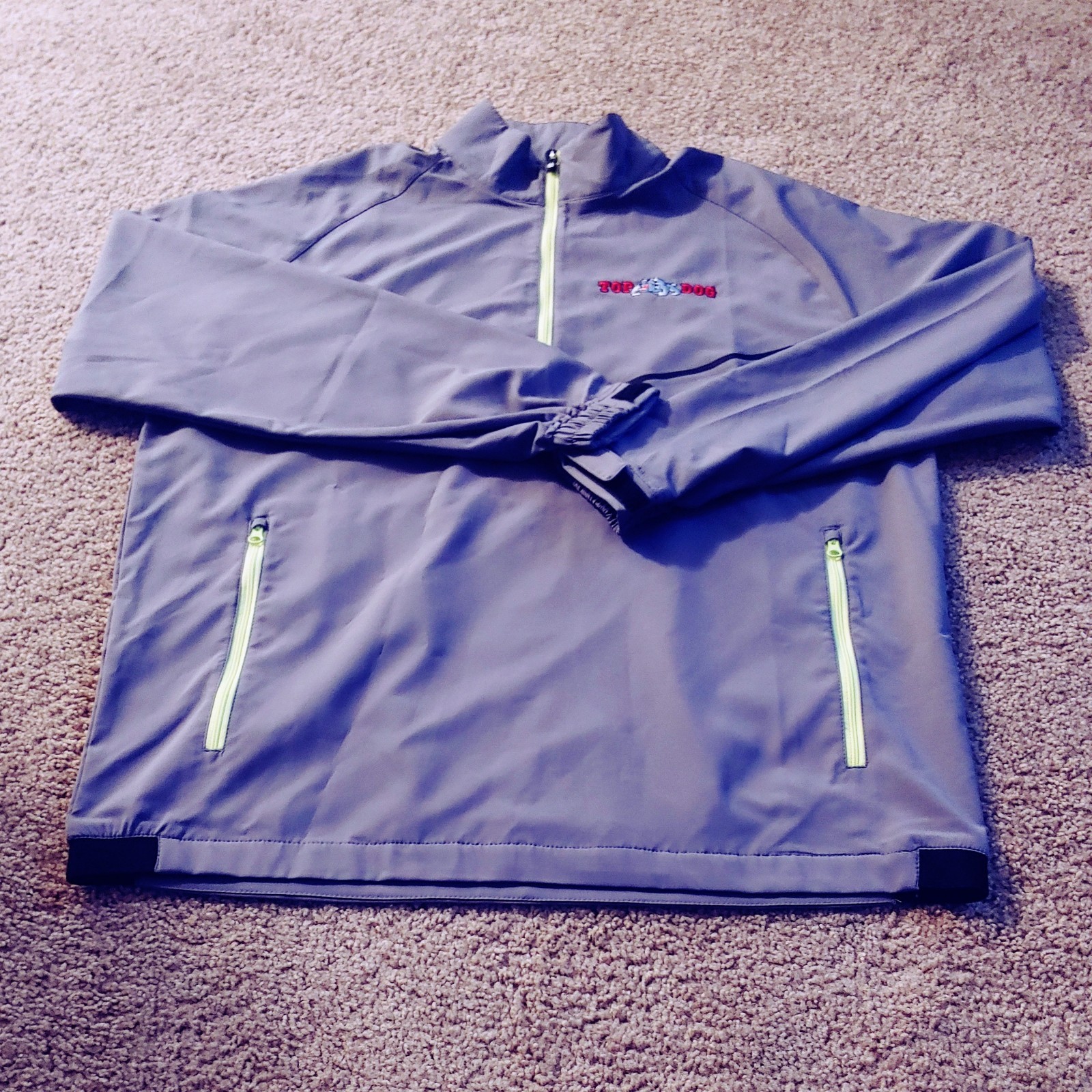 FootJoy Zephyr Long Sleeve Windshirt Gray Mens Large 1/4 Zip Windbreaker Logo FootJoy Zephyr Long Sleeve Windshirt Gray Mens Large 1/4 Zip Windbreaker Logo