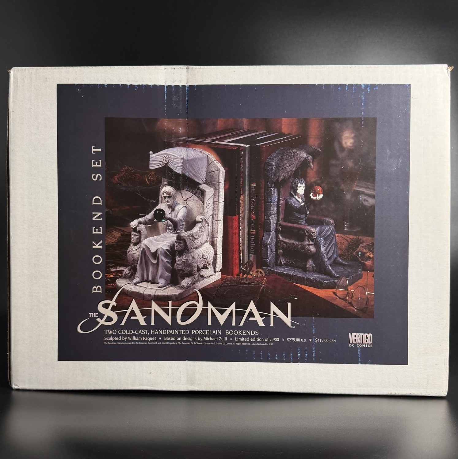 1996 DC Comics Vertigo By Paquet & Zulli - SANDMAN Statue Bookends Limited /2900 1996 DC Comics Vertigo By Paquet & Zulli - SANDMAN Statue Bookends Limited /2900
