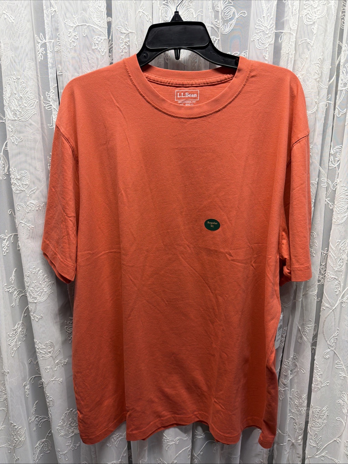 NWT L.L. Bean Men’s XL Sunlit Coral T-Shirt Traditional Fit 100% Cotton