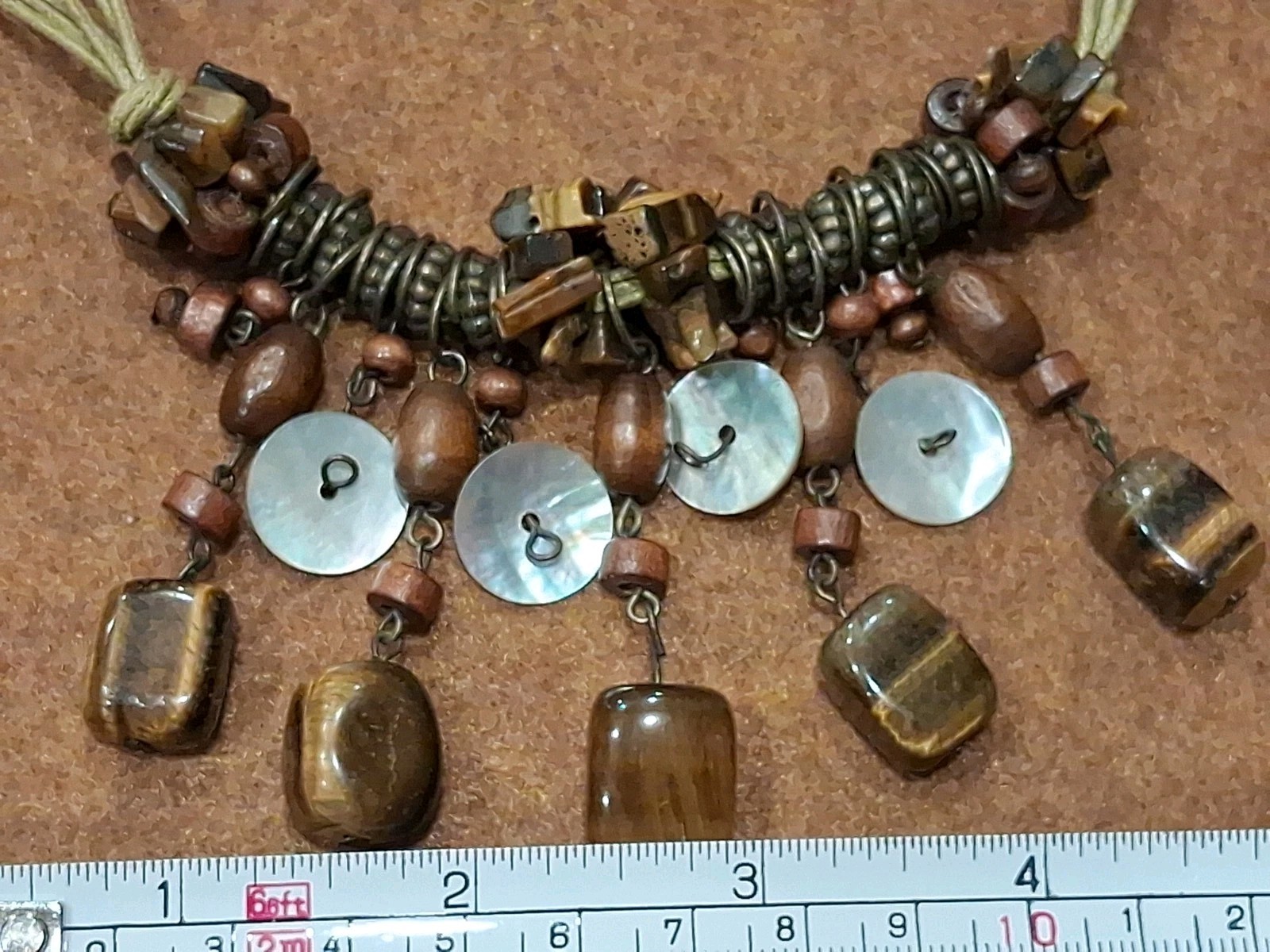 Vintage Tigers Eye Bohemia style Necklace Adjustable Size Range Beautifulused Vintage Tigers Eye Bohemia style Necklace Adjustable Size Range Beautifulused