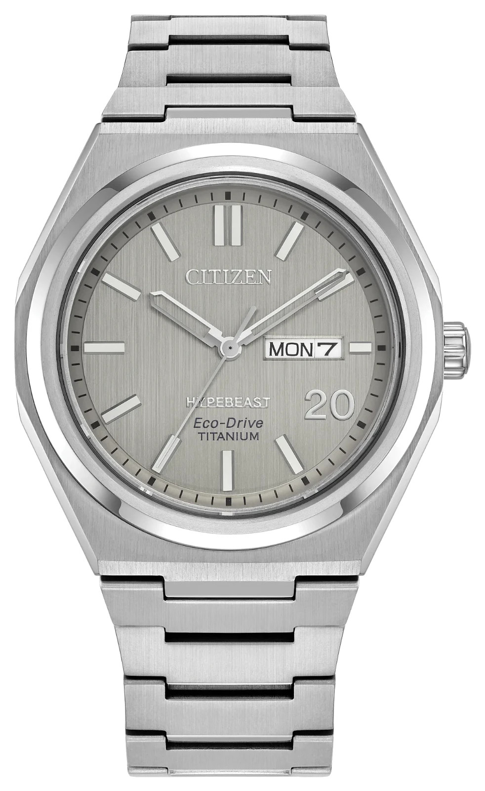 Citizen Men\'s Zenshin Day Date Window Silver Eco-Drive Watch 39MM AW0138-59A