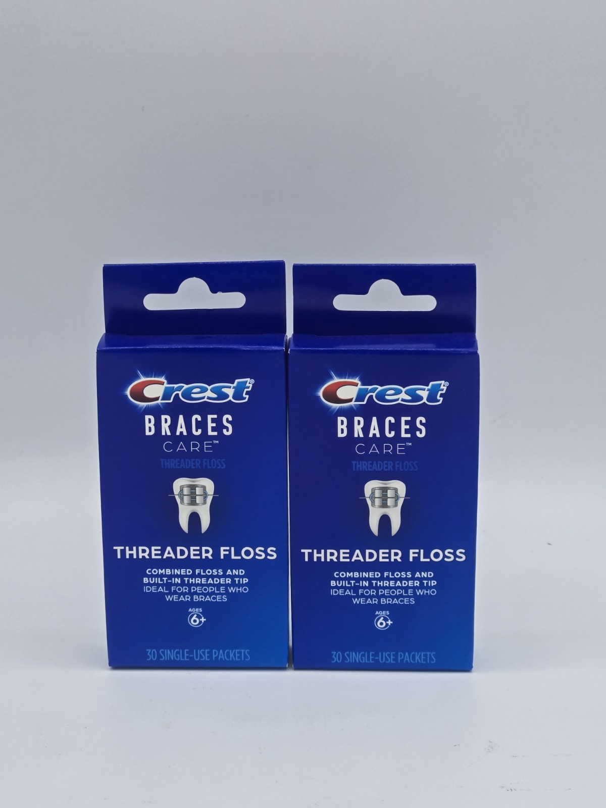 Crest Braces Care Threader Floss | 30 Single-Use Packets Per Box ( 2 Pack ) Rare Crest Braces Care Threader Floss | 30 Single-Use Packets Per Box ( 2 Pack ) Rare