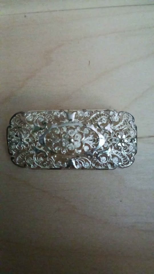 Birks Antique Sterling Silver Floral Filigree Brooch Birks Antique Sterling Silver Floral Filigree Brooch