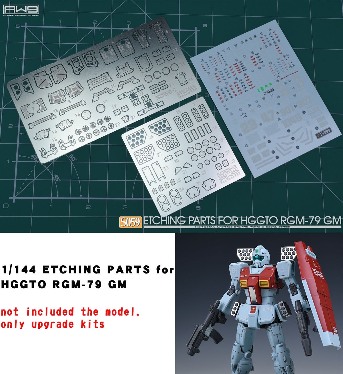For 1/144 HGGTO RGM-79 GM[Shouler Cannon/Missile POD] Upgrade Kits PE+Decal S59
