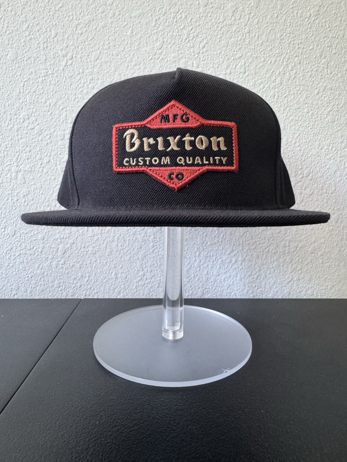 Brixton Ashfield MP Snapback Hat Black Custom Quality Patch Flat Brim