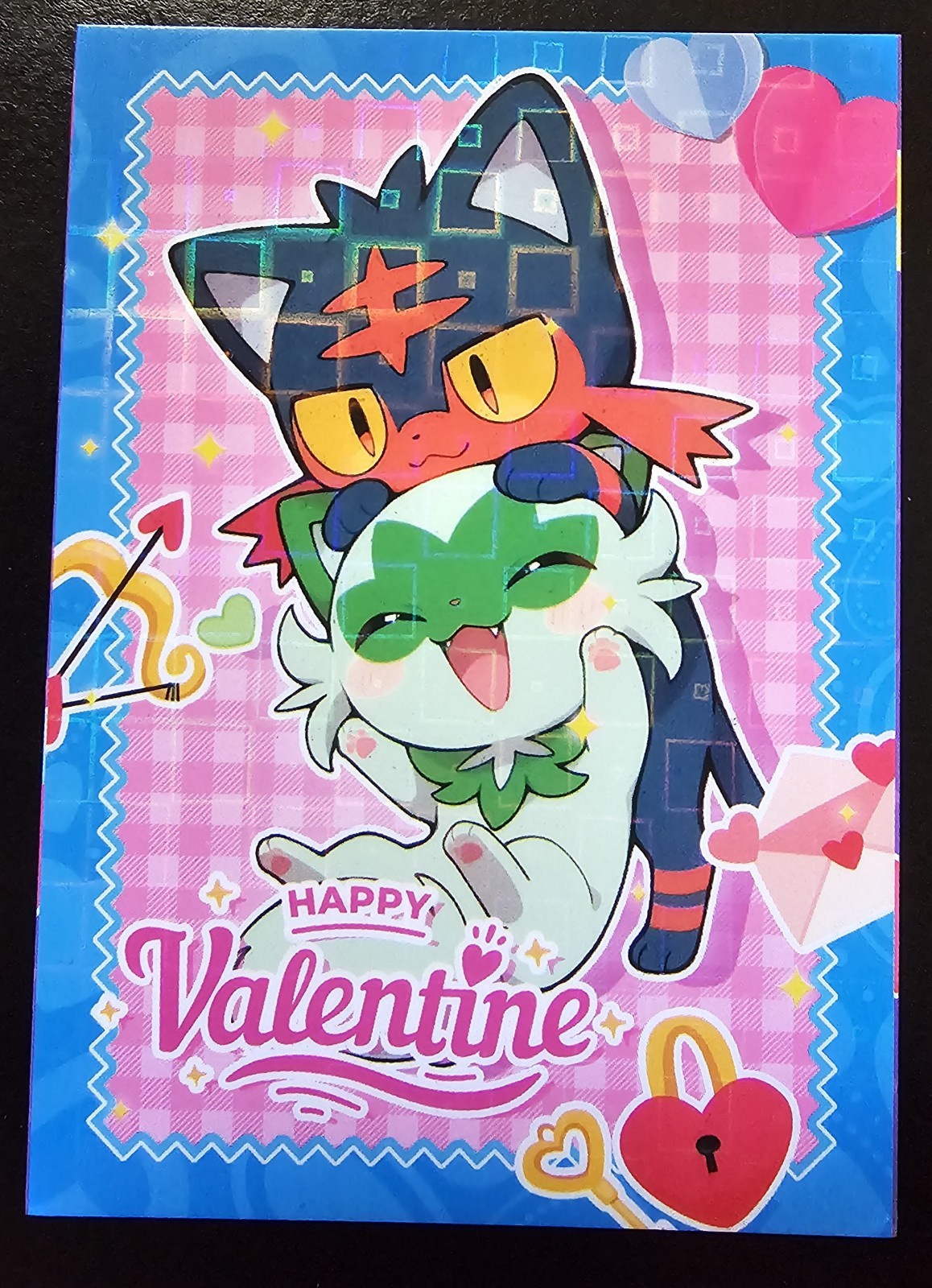 SPRIGATITO X LITTEN - POKEMON PRISMA VALENTINES RARE CCG HOLO SPRIGATITO X LITTEN - POKEMON PRISMA VALENTINES RARE CCG HOLO