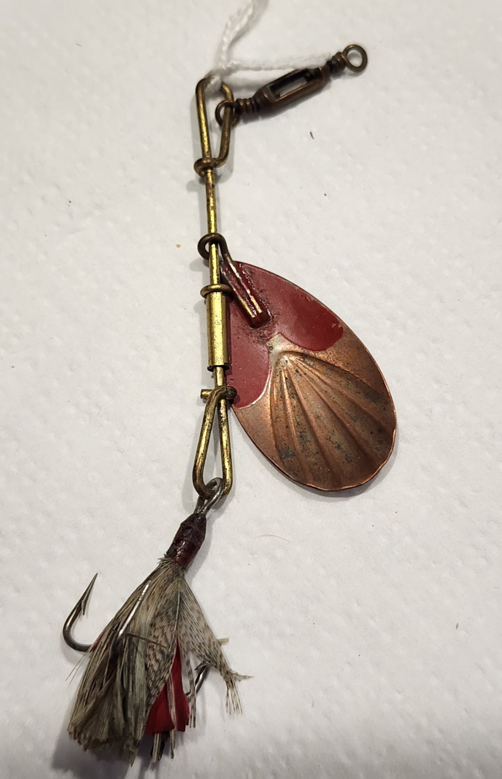 GM Skinner  fishing lure with box swivel  Copper Spoon Pat.1847