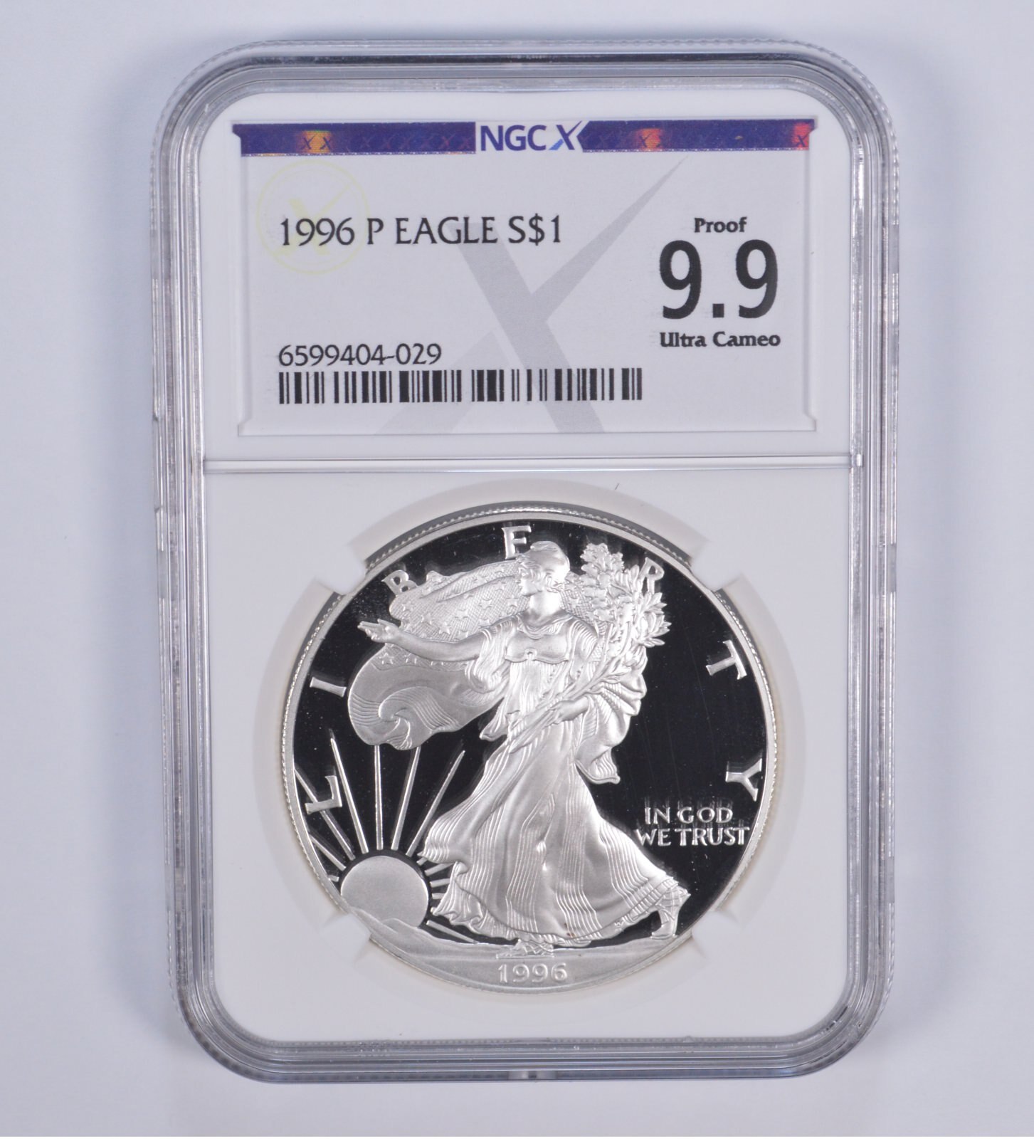 1996-P American Silver Eagle Proof 9.9 NGC X NGCX - Almost PERFECT
