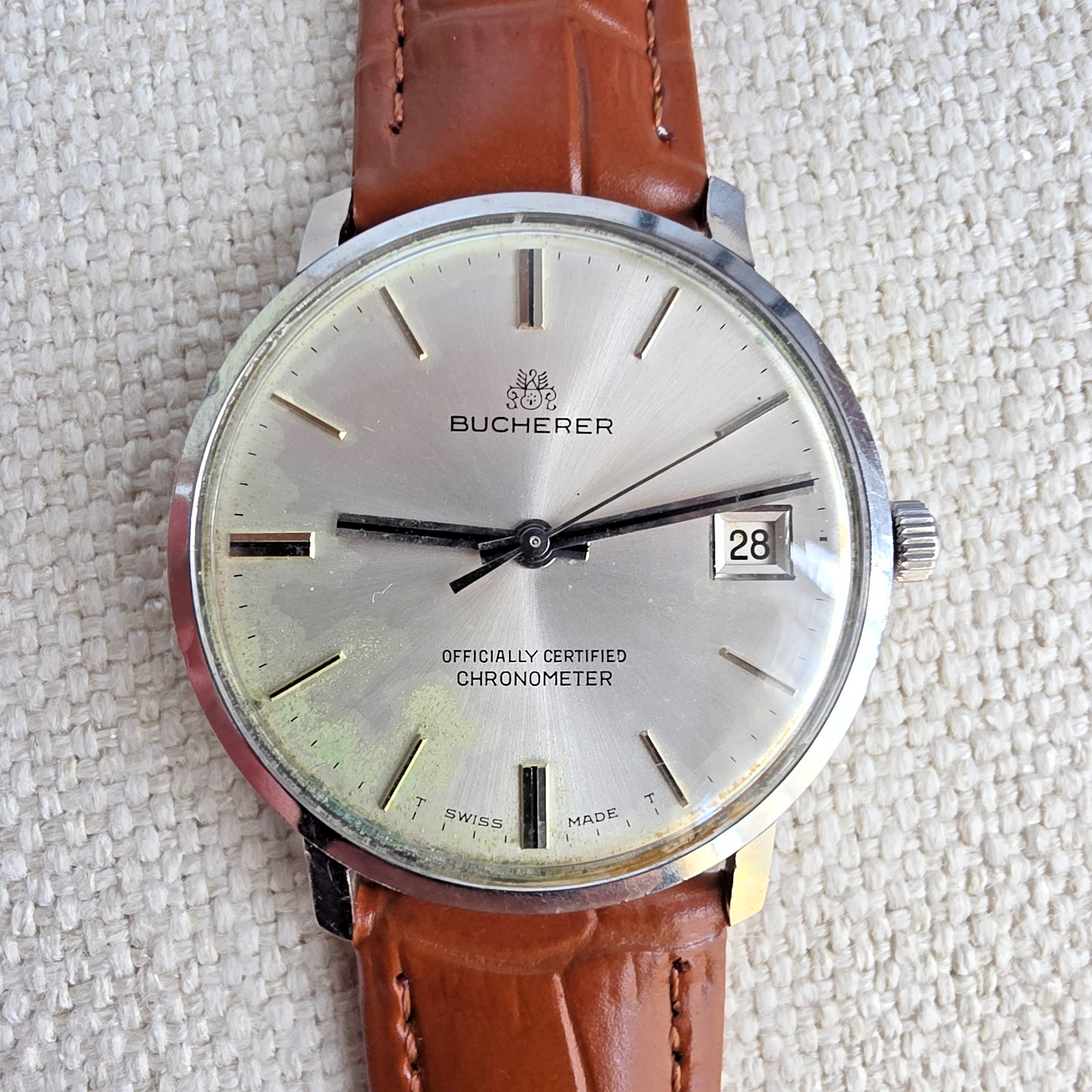 Vintage BUCHERER Officially Certified Chronometer men's automatic watch 1960s