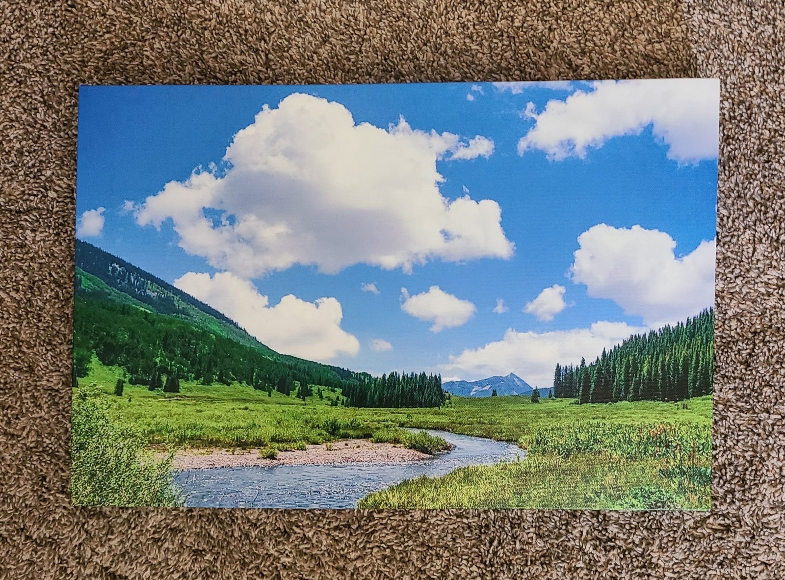 Landscape Canvas Art Print Winding Mountain River East River at Crested Butte