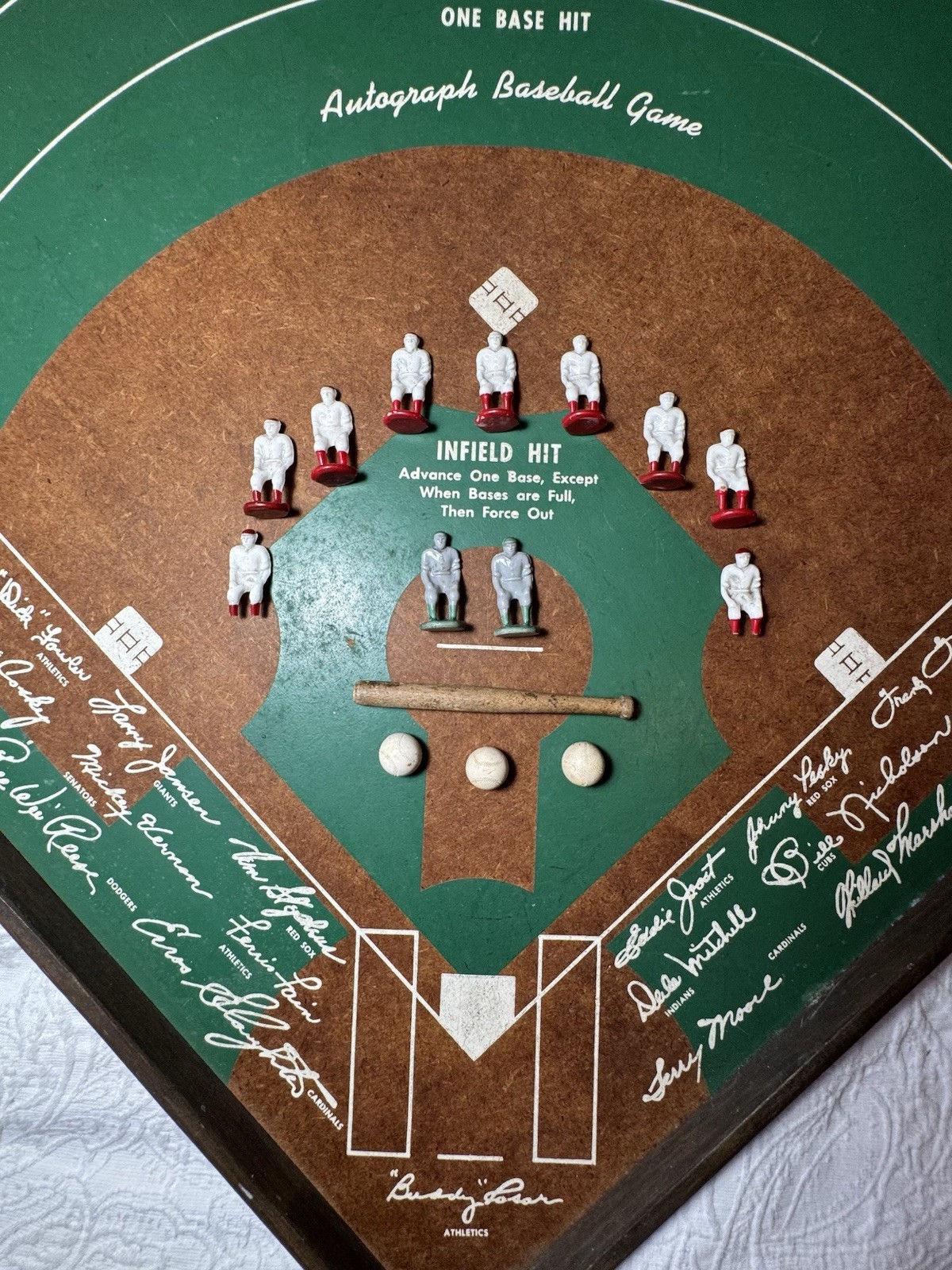 1948 FJ Raff Autograph Baseball Game 11 Players Bat Balls Vintage RARE