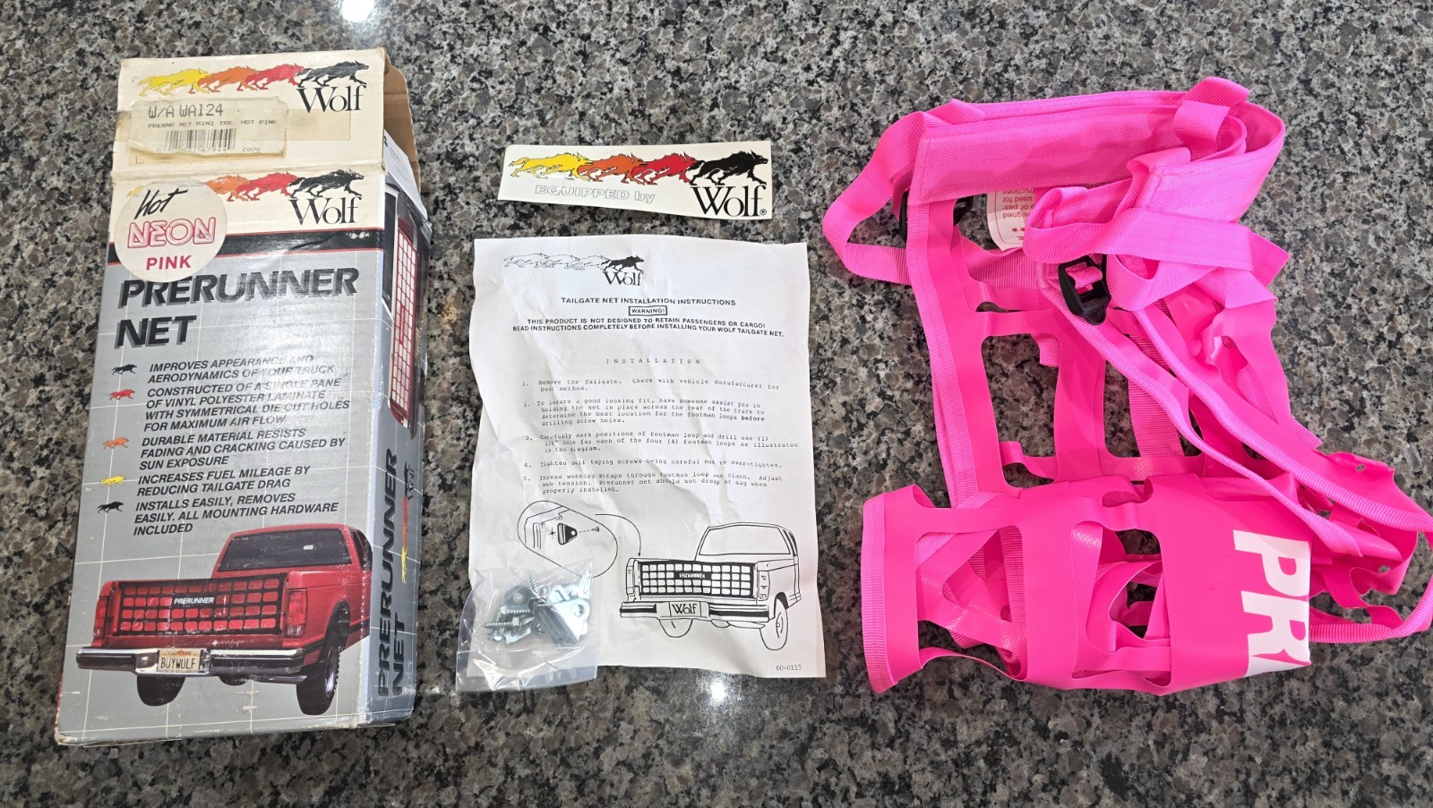 Vintage Wolf WA124 PreRunner Tailgate Net Hot Neon Pink Mini Truck New Old Stock