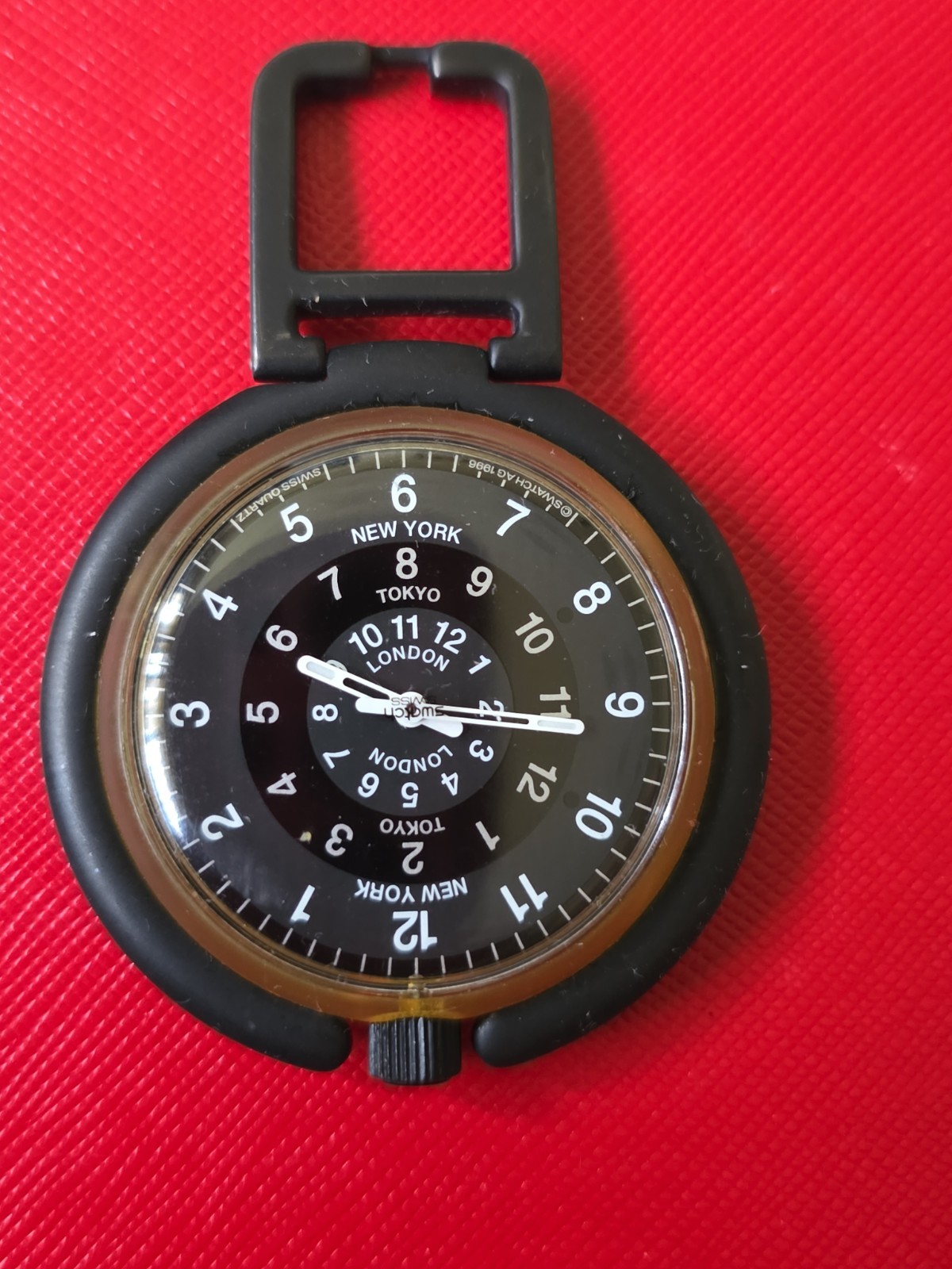 SWATCH Pocket Watch Black Travel Kit PUK104 , 1996 - Very Rare 