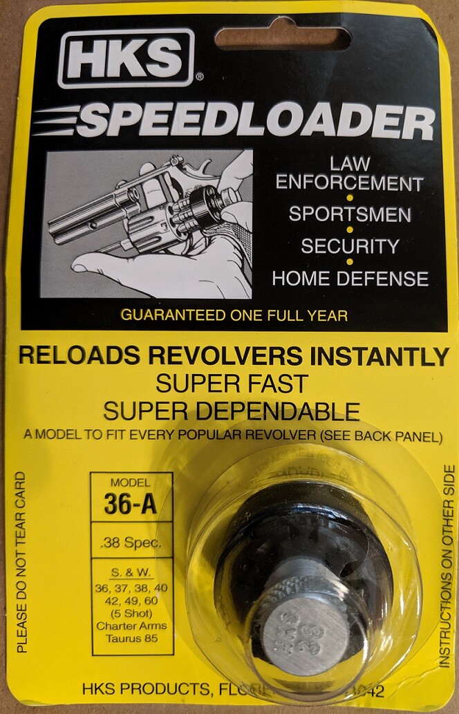 HKS Speedloader 36-A for 5 shot 38/357 Mag S&W J-Frame & Taurus 85 Factory NEW