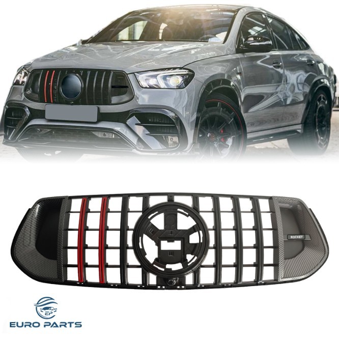Fit Mercedes-Benz W167 GLE350 2020~2022 grill Carbon Fiber Rocket Front Grille