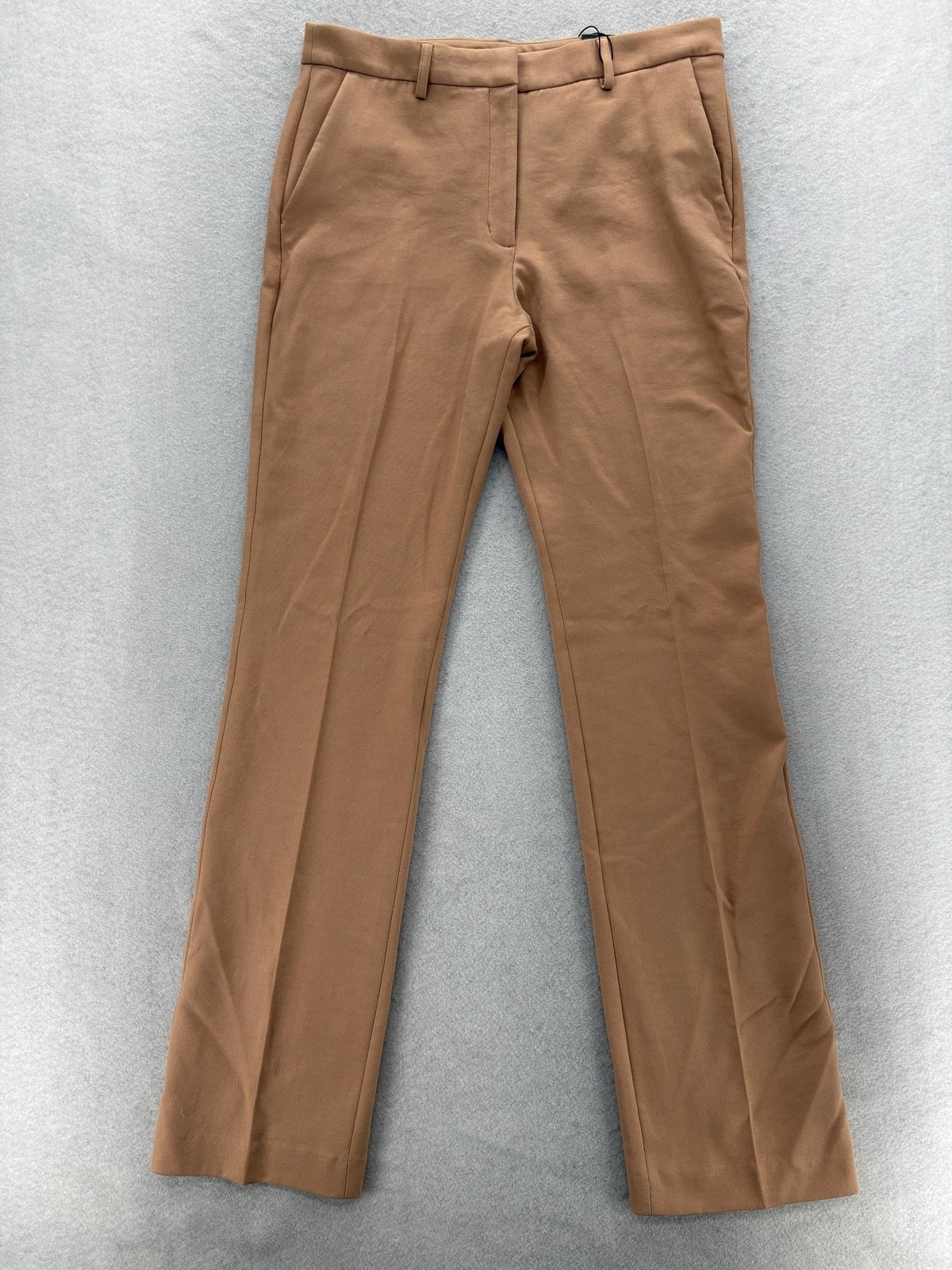 Express Editor Boot Mid Rise Dress Pants Womens 8L Tall Beige Bootcut Stretch