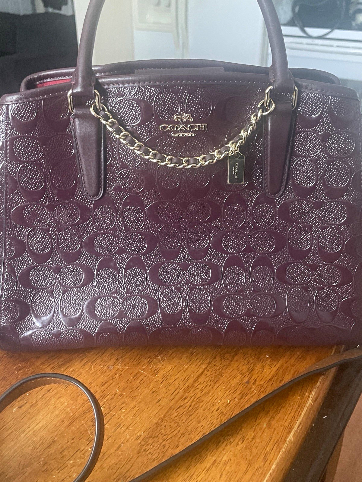 Authentic Coach Oxblood Margot Carryall w/ dustbag