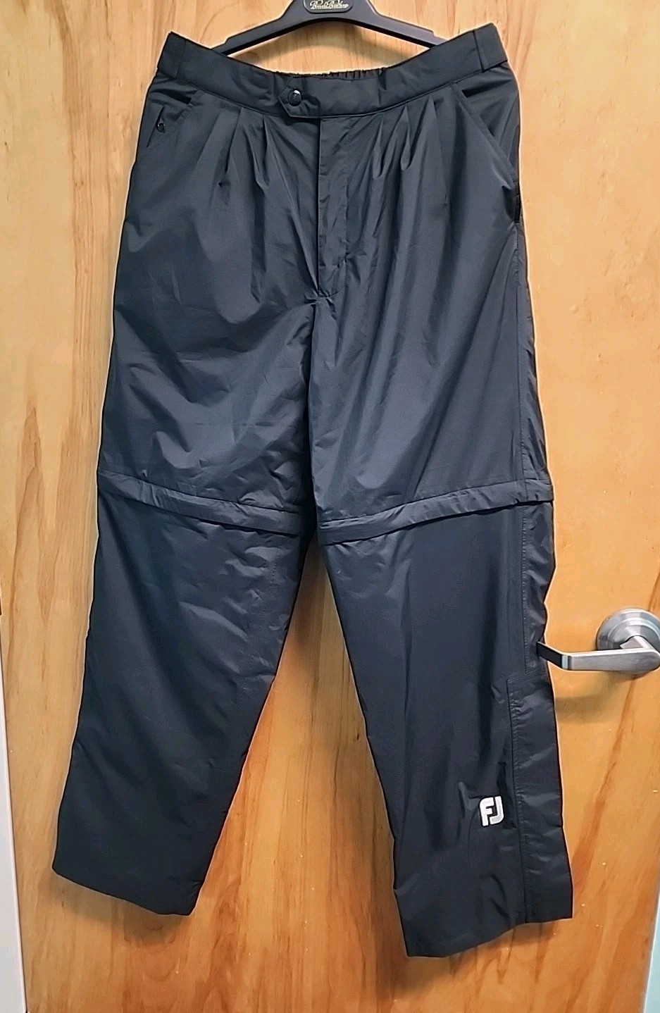 NWOT Footjoy Dryjoys Convertible Rain Pants/Shorts Men\'s Size S Black Golf 