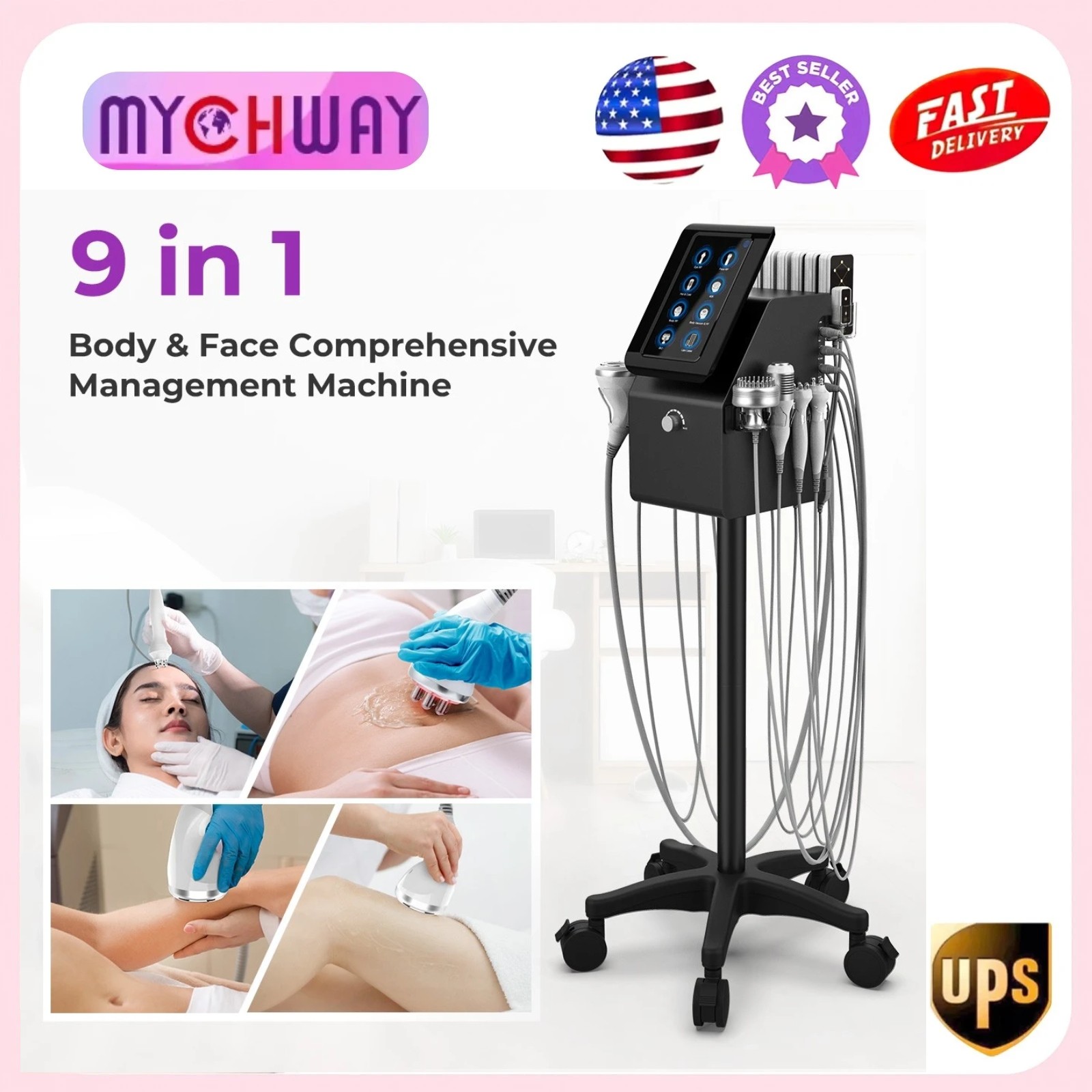NEW 9-in-1 Beauty Machine Body Massage Facial Skin Care Salon Grade Equipment