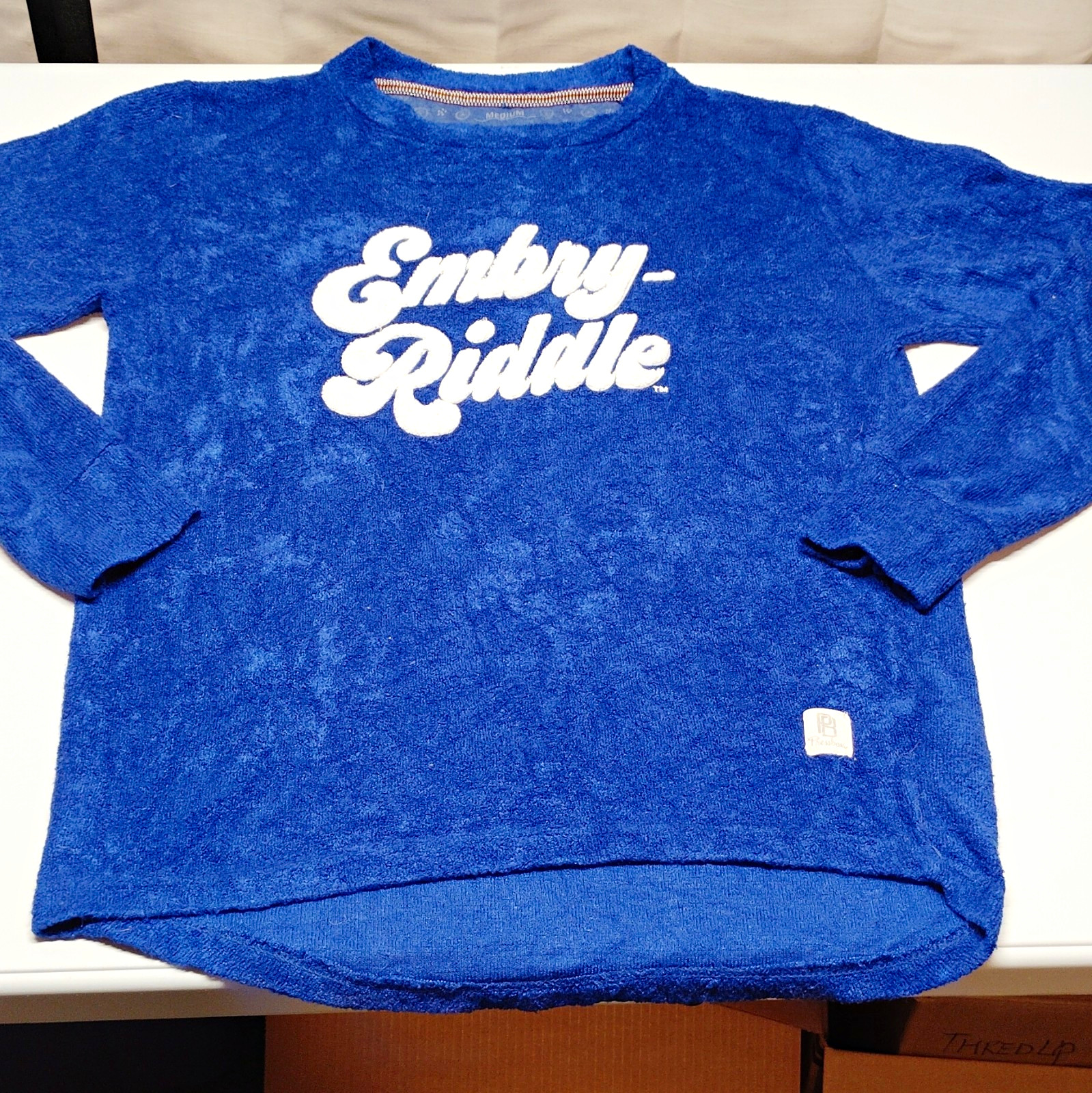 Mens Pressbox Embry-Riddle Blue White Pullover Sweatshirt Size M Mens Pressbox Embry-Riddle Blue White Pullover Sweatshirt Size M