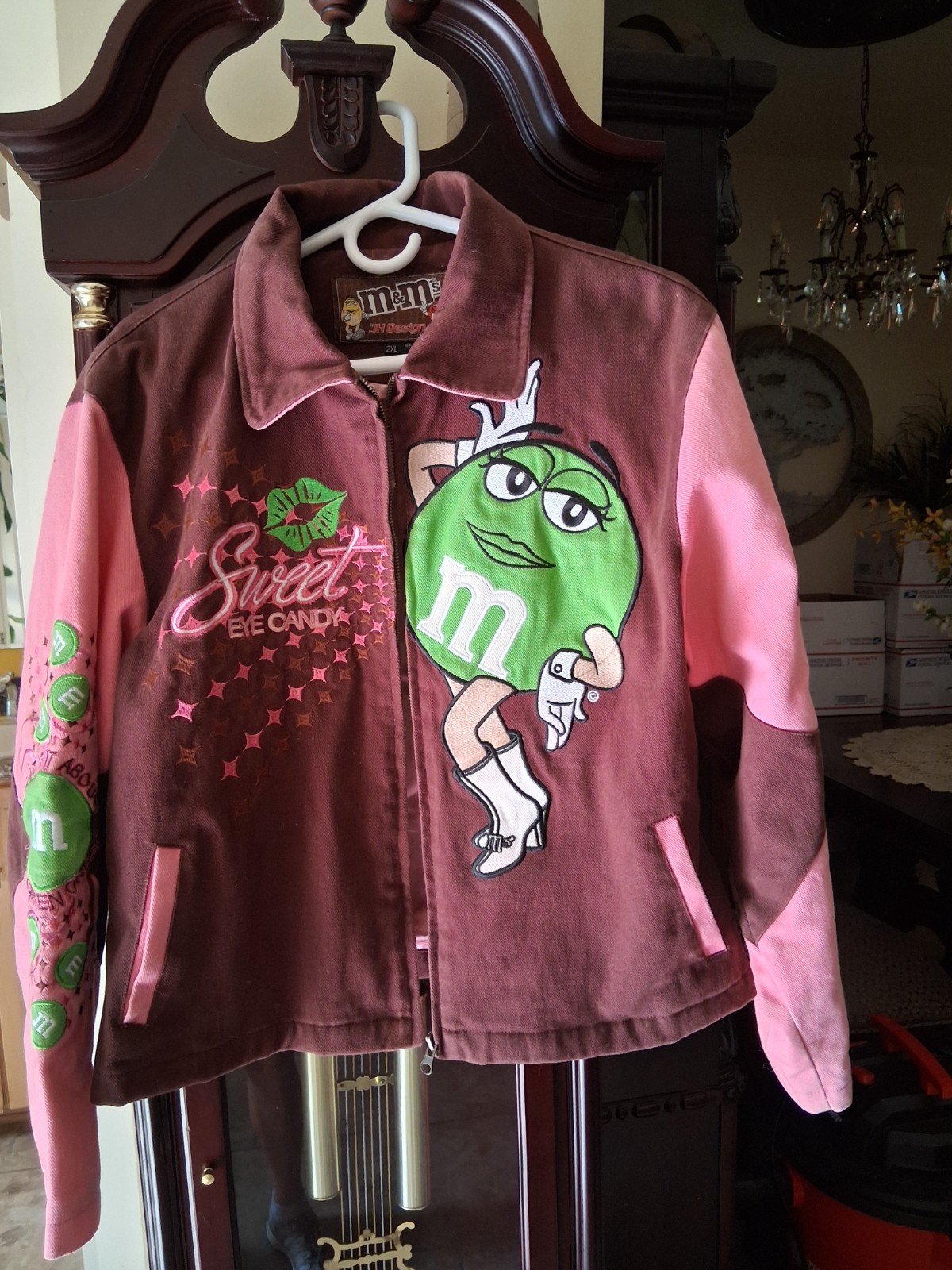 LADIES VINTAGE PINK AND BROWN M&M\'S \